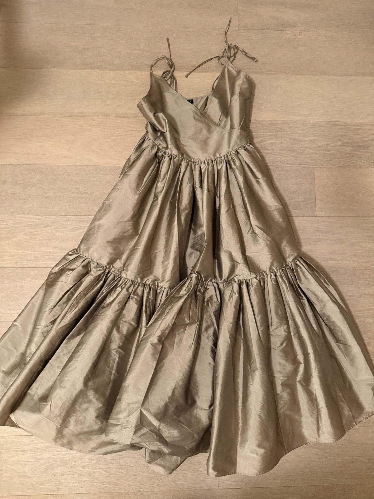 Anthropologie Bronze Bloni Anthropologie bronze/gold midi dress | Grailed