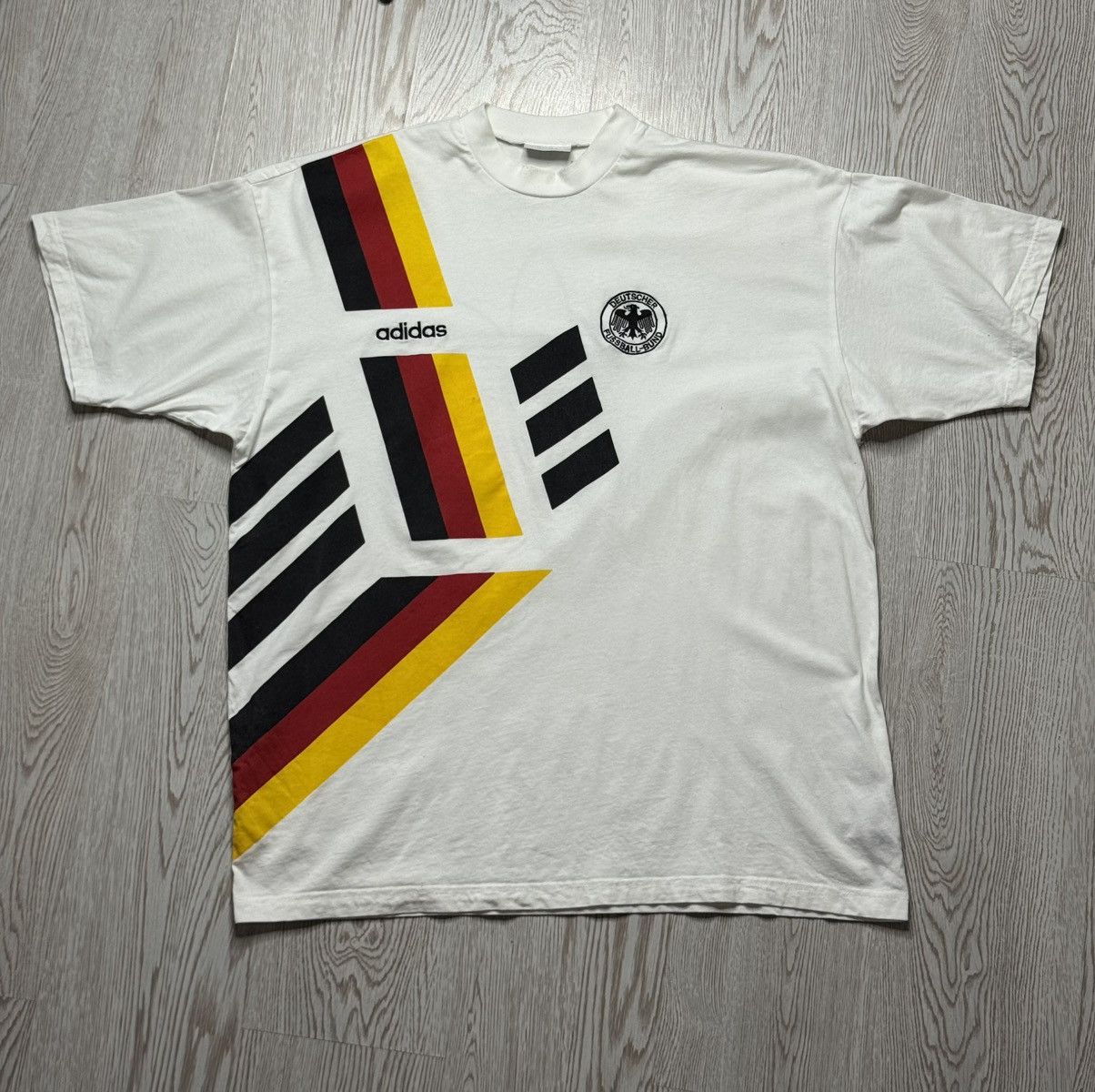 Adidas Vintage 1992-94 Adidas Germany Training Soccer T-shirt Size US XL / EU 56 / 4 - 1 Thumbnail
