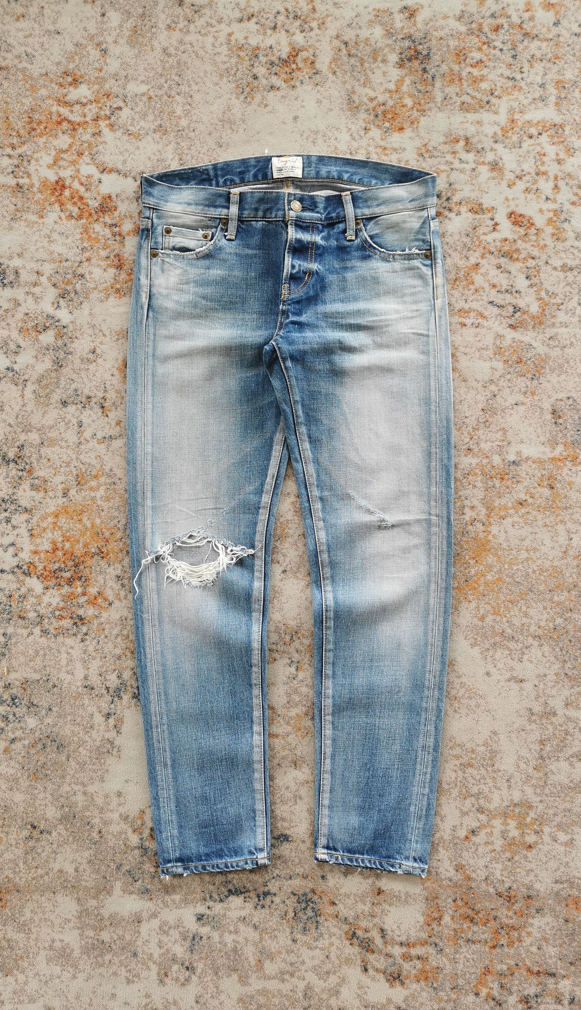 Japanese Brand Women Ungrid Distressed Chain Stitch Jeans Size 32" / US 10 / IT 46 - 1 Thumbnail
