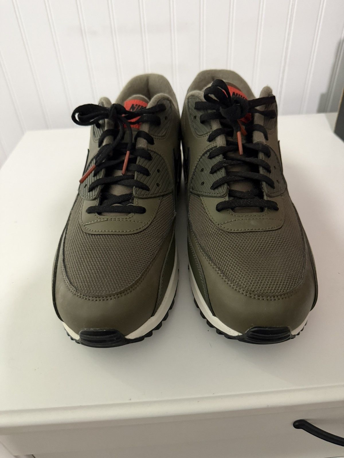Nike Nike Air Max 90 Medium Olive Black Team Orange Size US 13 / EU 46 - 2 Thumbnail