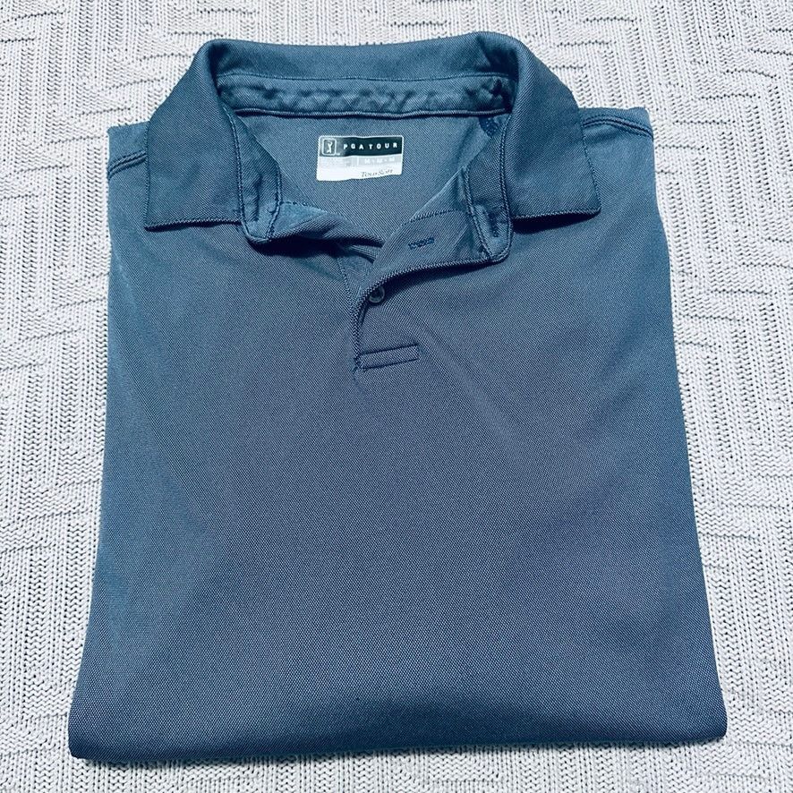 PGA Tour PGA Tour gray micro dot long sleeve polo Size US M / EU 48-50 / 2 - 1 Thumbnail
