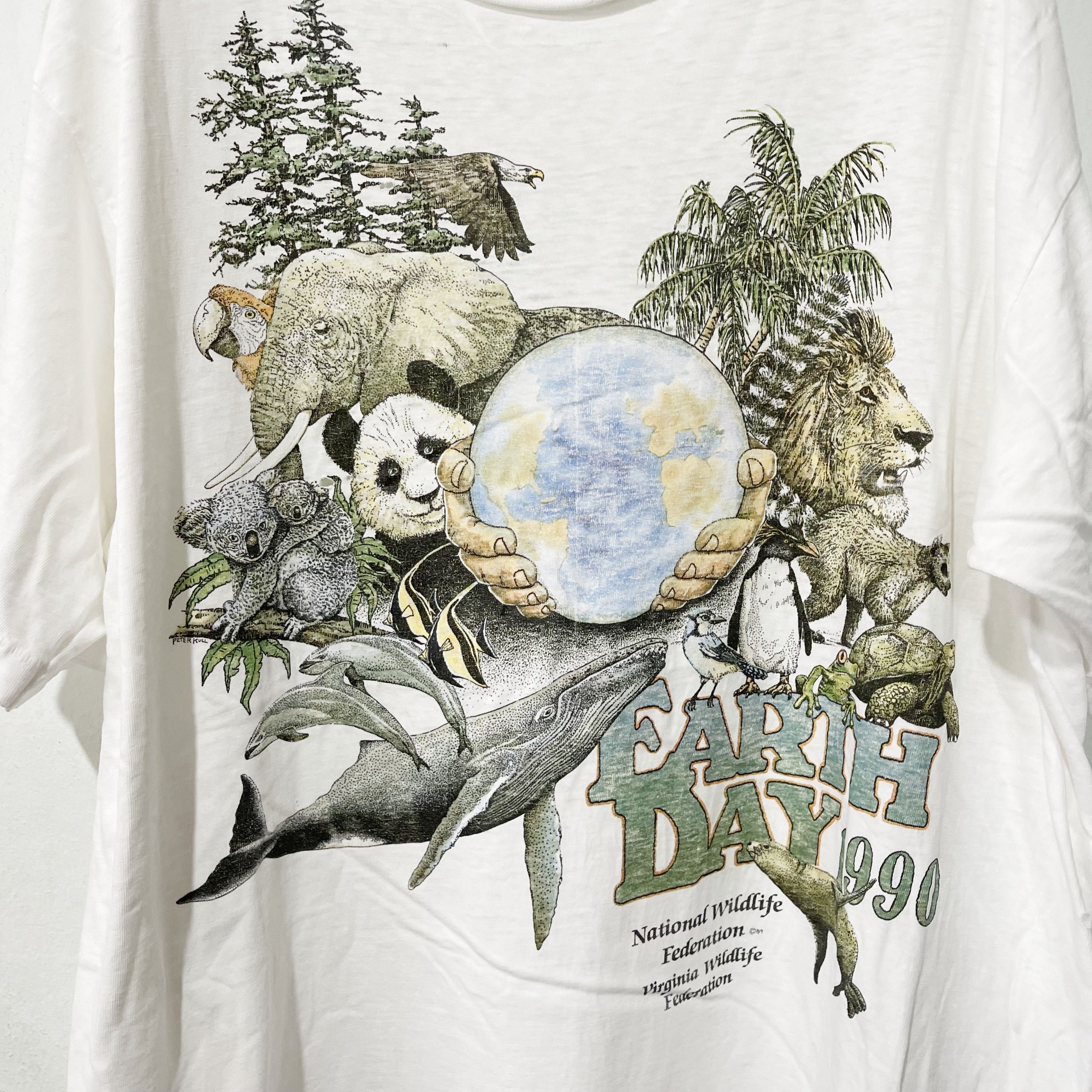 Vintage Vintage 1990 Earth Day T-Shirt Size US XL / EU 56 / 4 - 2 Thumbnail