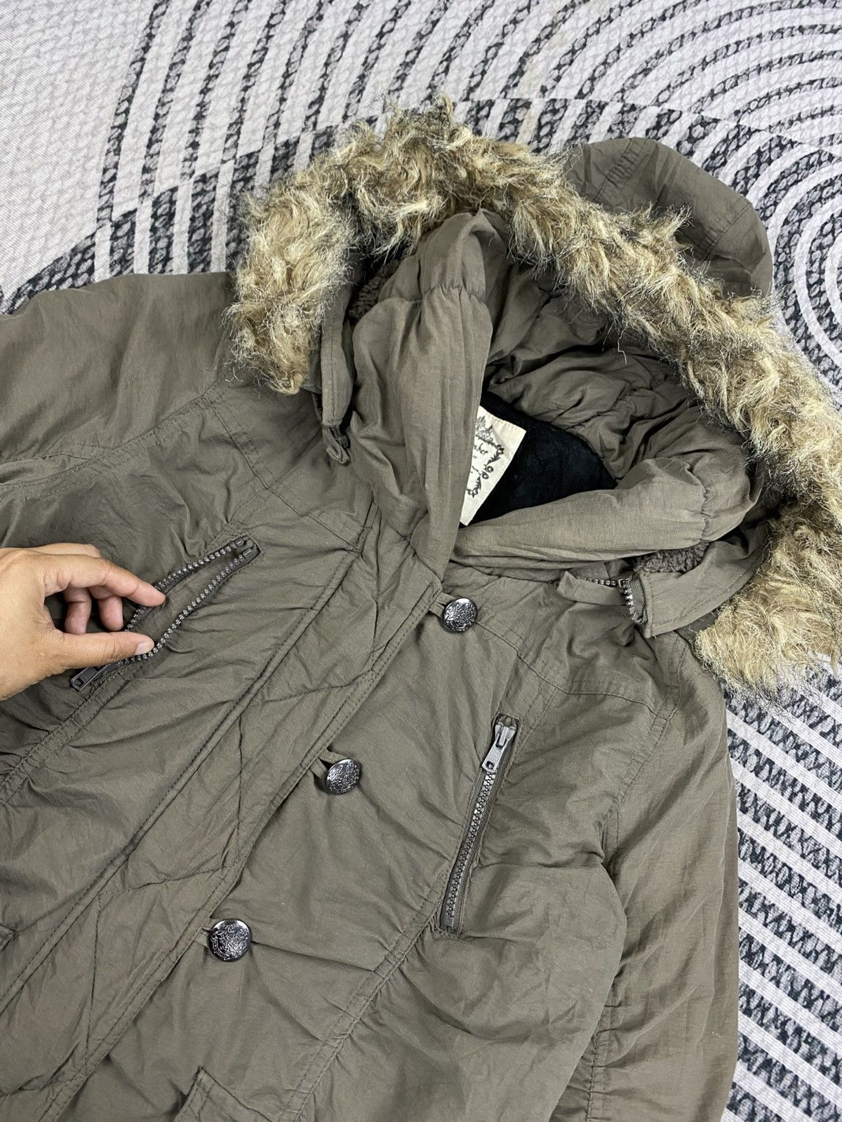 Japanese Brand Vtg Sky Bomber Military Multipocket Style Fur Hooded Parka Size US M / EU 48-50 / 2 - 7 Thumbnail