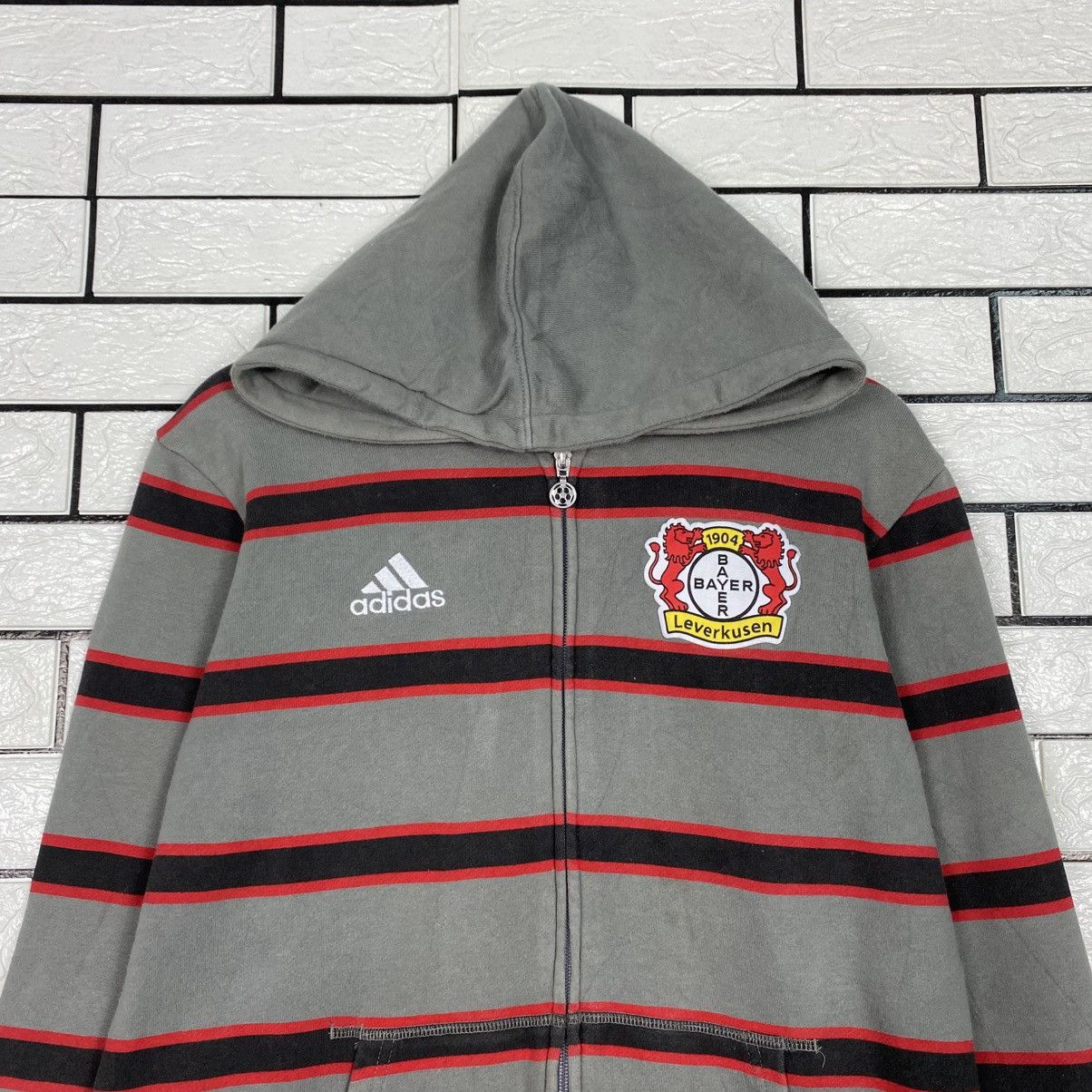 Adidas Vintage Hoodie Zipper Adidas Striped Bayer 04 Leverkusen Size US L / EU 52-54 / 3 - 4 Thumbnail