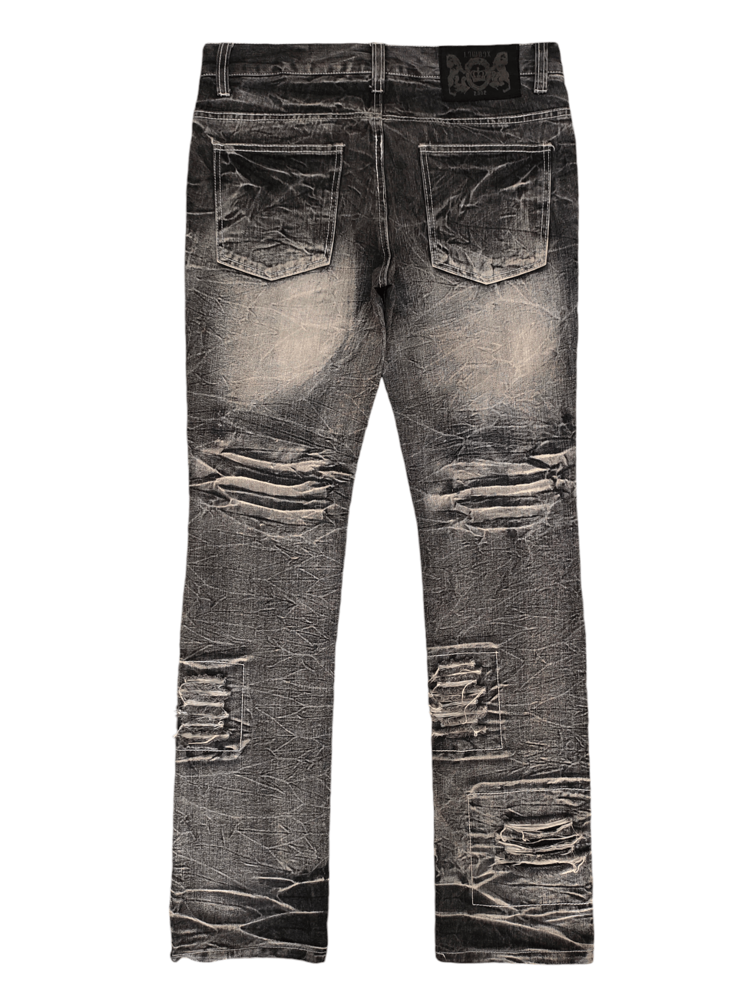 LOWBOX Vintage Y2k Lowbox Clawmark Distress Faded Patchwork Jeans Size US 34 / EU 50 - 12 Thumbnail