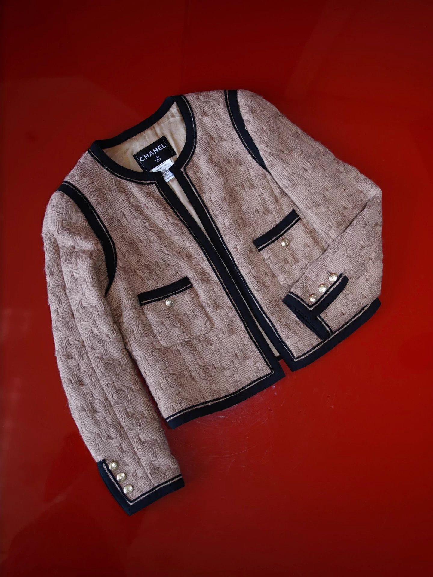 Chanel Chanel 2008 Khaki Wool Knit CC Button Jacket Size S / US 4 / IT 40 - 3 Thumbnail