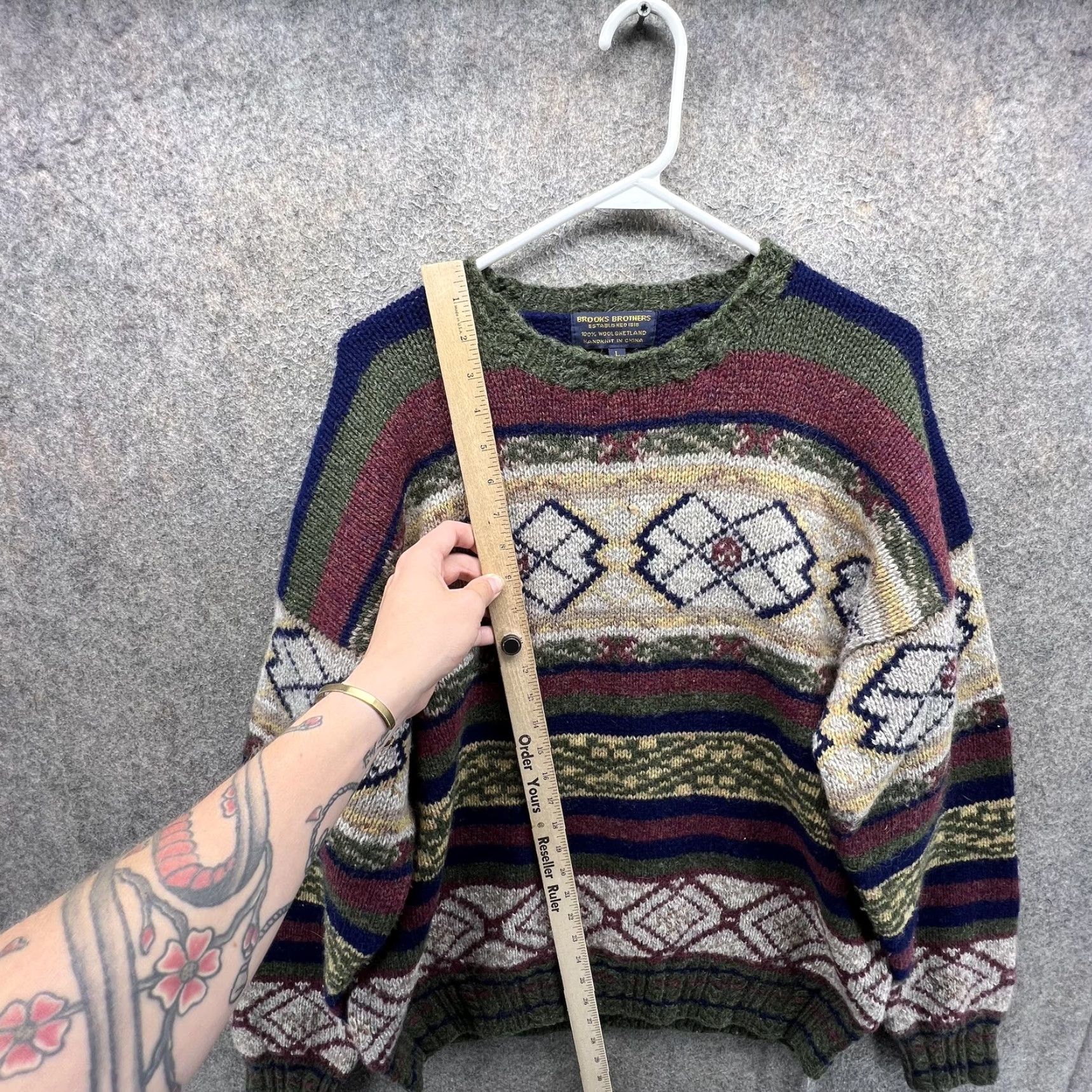 Brooks Brothers Brooks Brothers Sweater Mens Large Multicolor Wool Fair Isle Crewneck Pullover Size US L / EU 52-54 / 3 - 6 Thumbnail