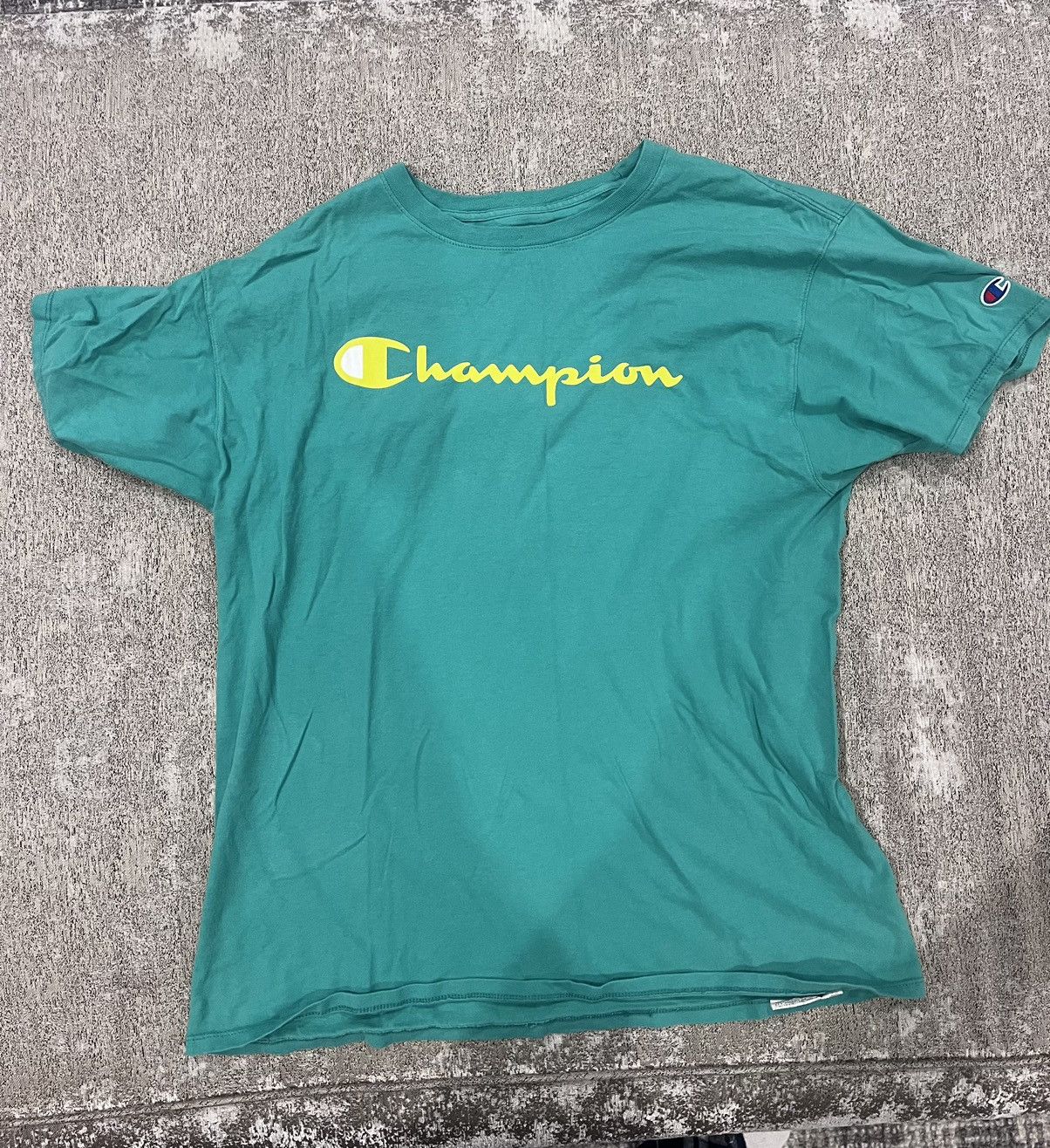 Champion blue turqoise teal yellow champion t shirt men’s large Size US L / EU 52-54 / 3 - 1 Thumbnail