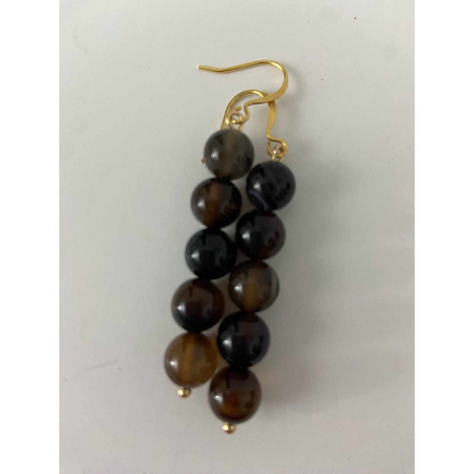Handmade coffee agate bead earrings Size ONE SIZE - 4 Thumbnail
