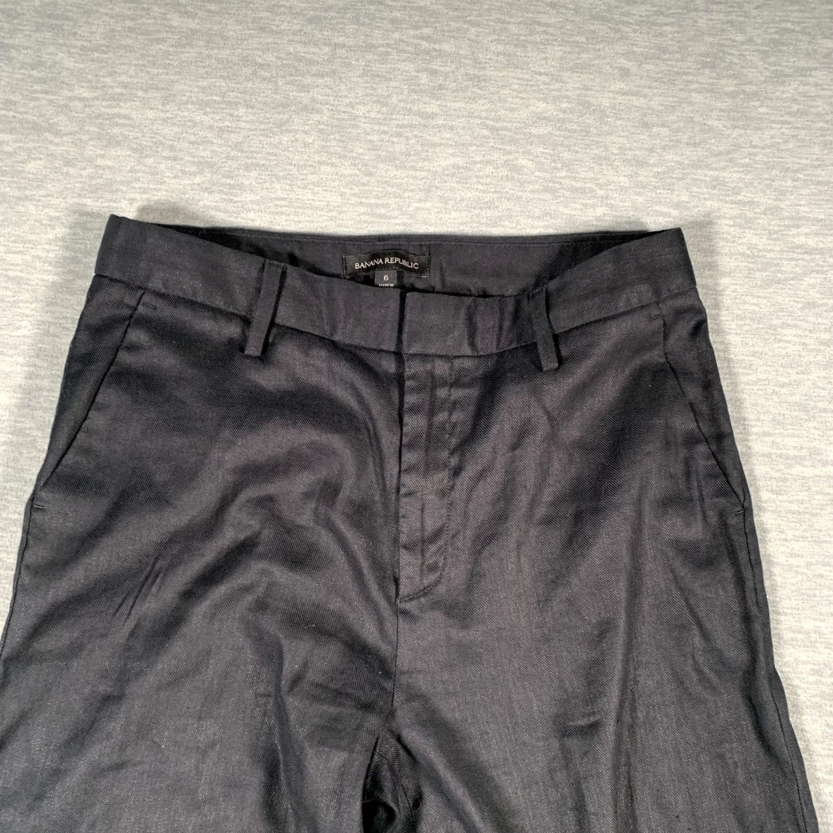 Banana Republic Banana Republic Pants Womens 6 Black Linen Blend Wide Leg Cropped Trousers Work Size 28" / US 6 / IT 42 - 4 Thumbnail