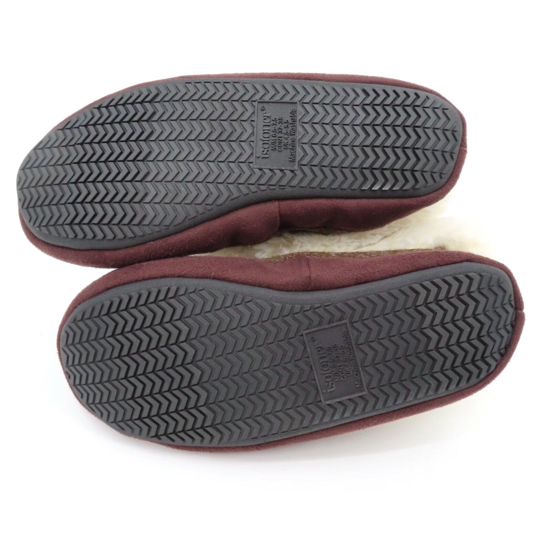 Vintage Isotoner Memory Foam Women Slipper Slip-On Brown Faux Fur Cuff Memory Foam New 6.5-7.5 Medium Size ONE SIZE - 5 Thumbnail