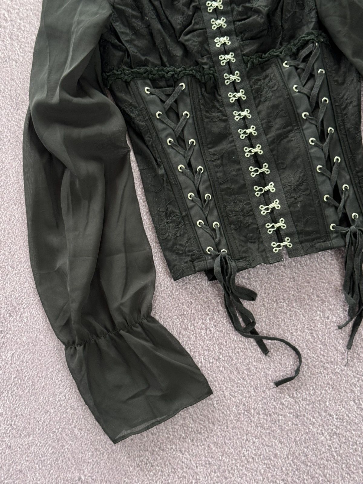 Hysteric Glamour Vintage Crazy Design 00s Opium Mesh Long Sleeve - Goth Size M / US 6-8 / IT 42-44 - 7 Thumbnail