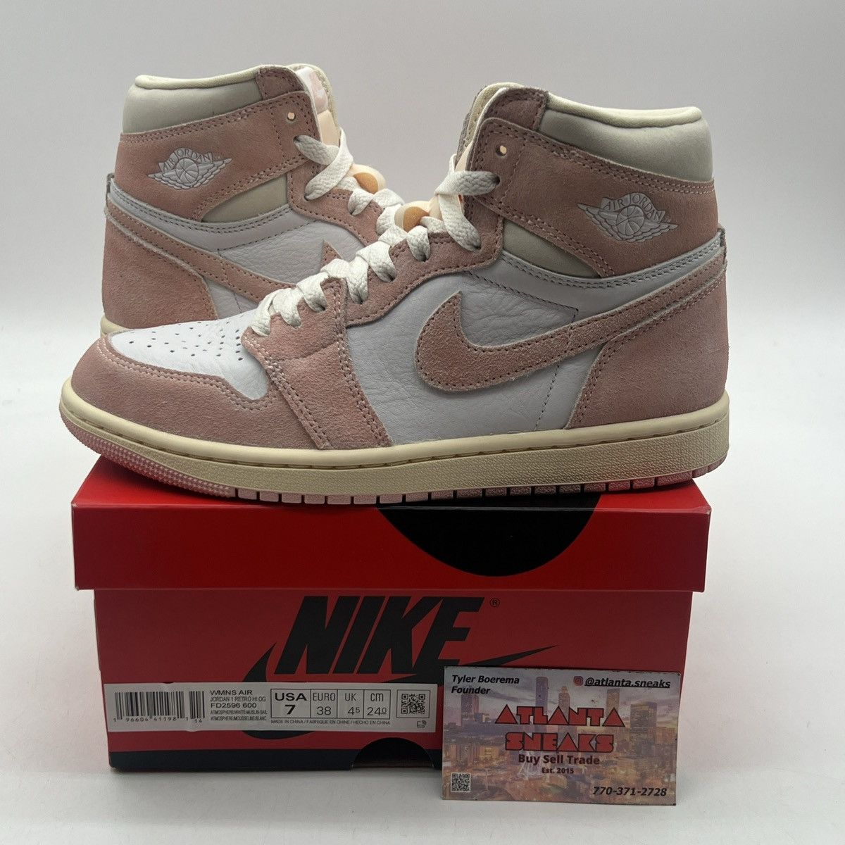 Nike Wmns air Jordan 1 high washed pink Size US 7 / EU 40 - 1 Thumbnail