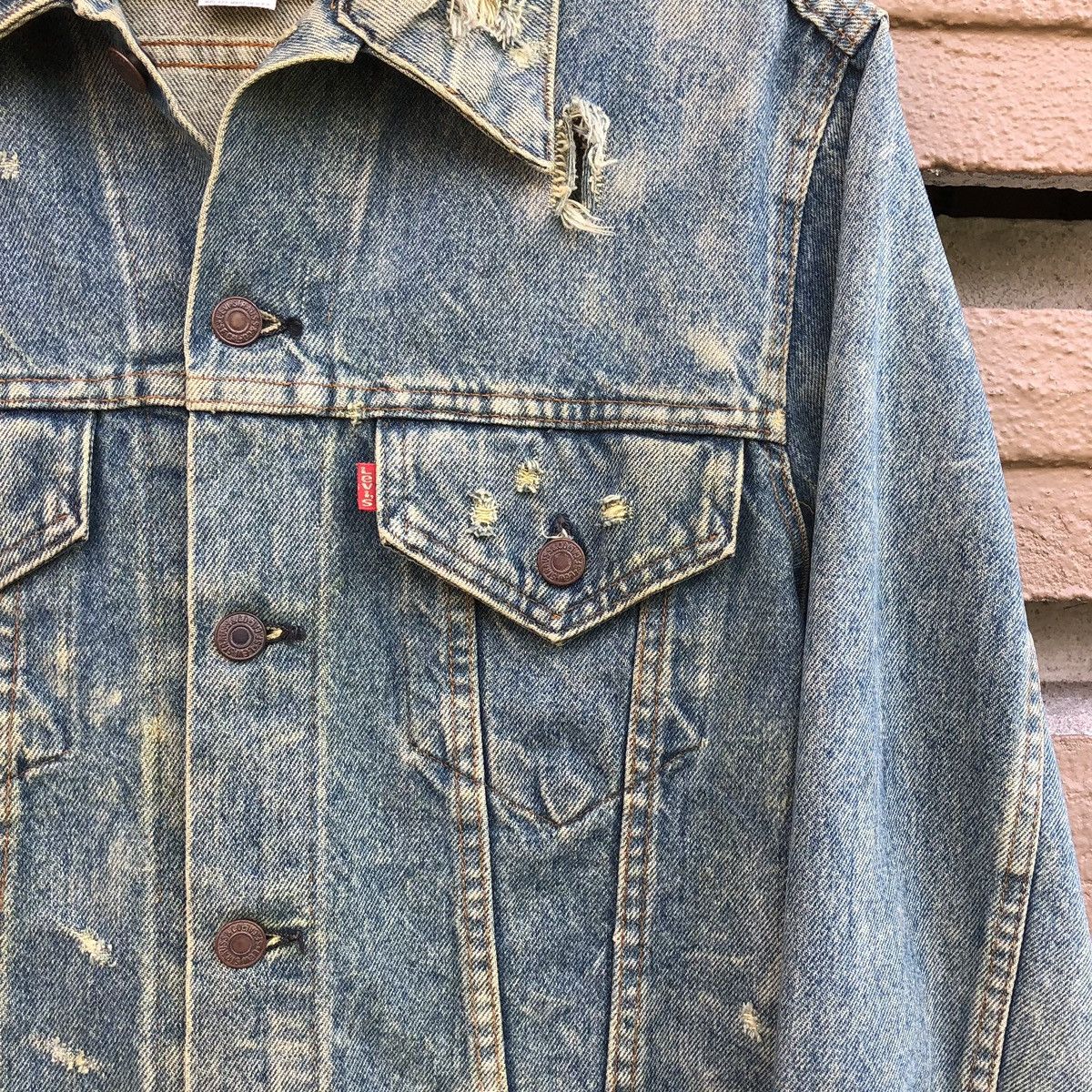 Levi's Vintage Clothing Vintage 80s Levis THRASHED Trucker Jacket Made In USA 🇺🇸 Size US M / EU 48-50 / 2 - 4 Thumbnail