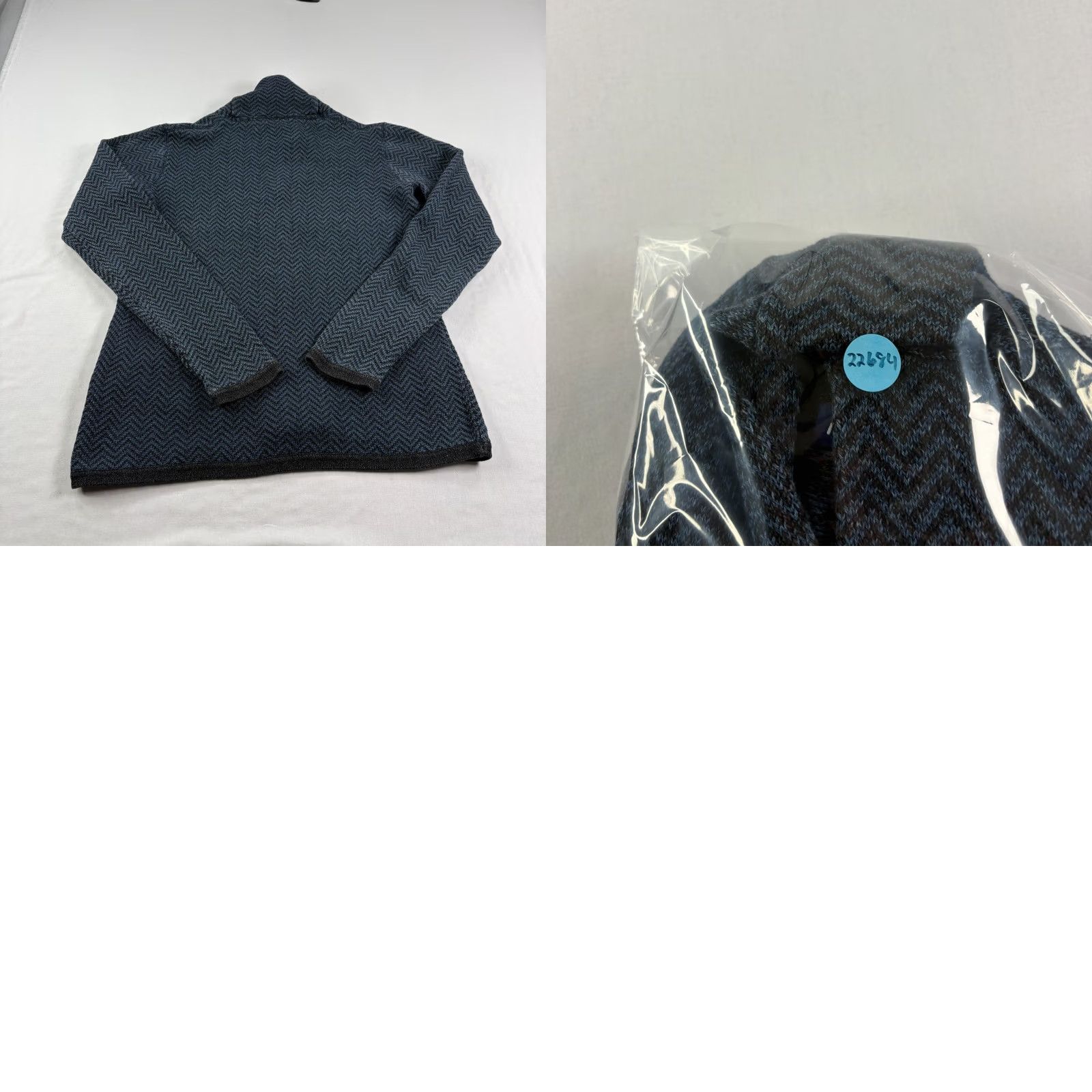 Alex Mill Alex Mill Sweater Cardigan Mens Small Blue Herringbone Shawl Collar Pockets Stretch Regular Knit Casual Size US S / EU 44-46 / 1 - 8 Thumbnail