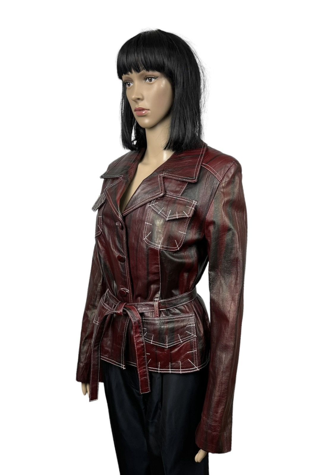 Designer × Genuine Leather Ya&Ka Genuine Leather Jacket Belted size L Size L / US 10 / IT 46 - 5 Thumbnail
