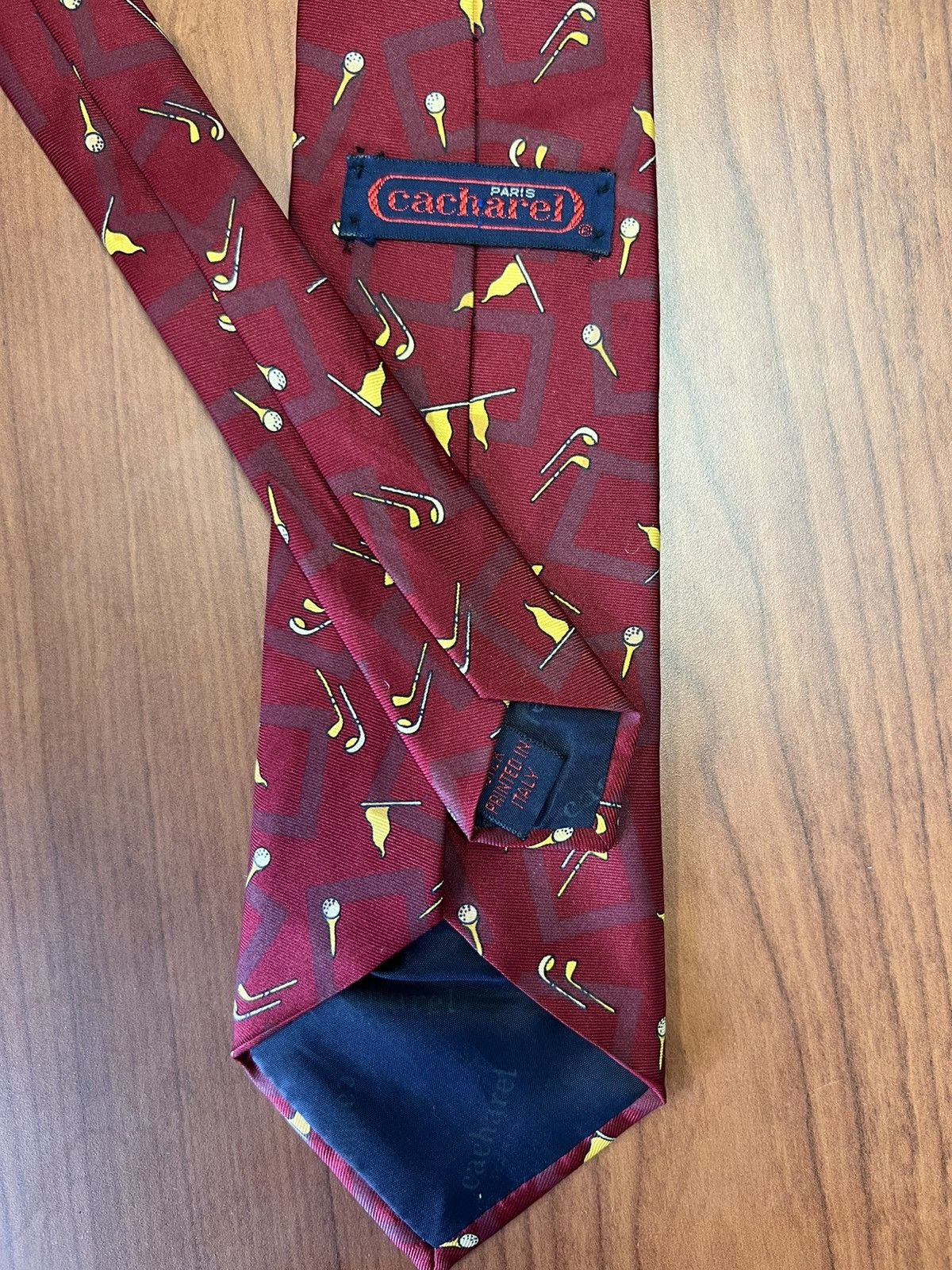 Other Cacharel Silk Necktie Golf Print Italy Vintage Tie WPL 13303 Size ONE SIZE - 7 Thumbnail