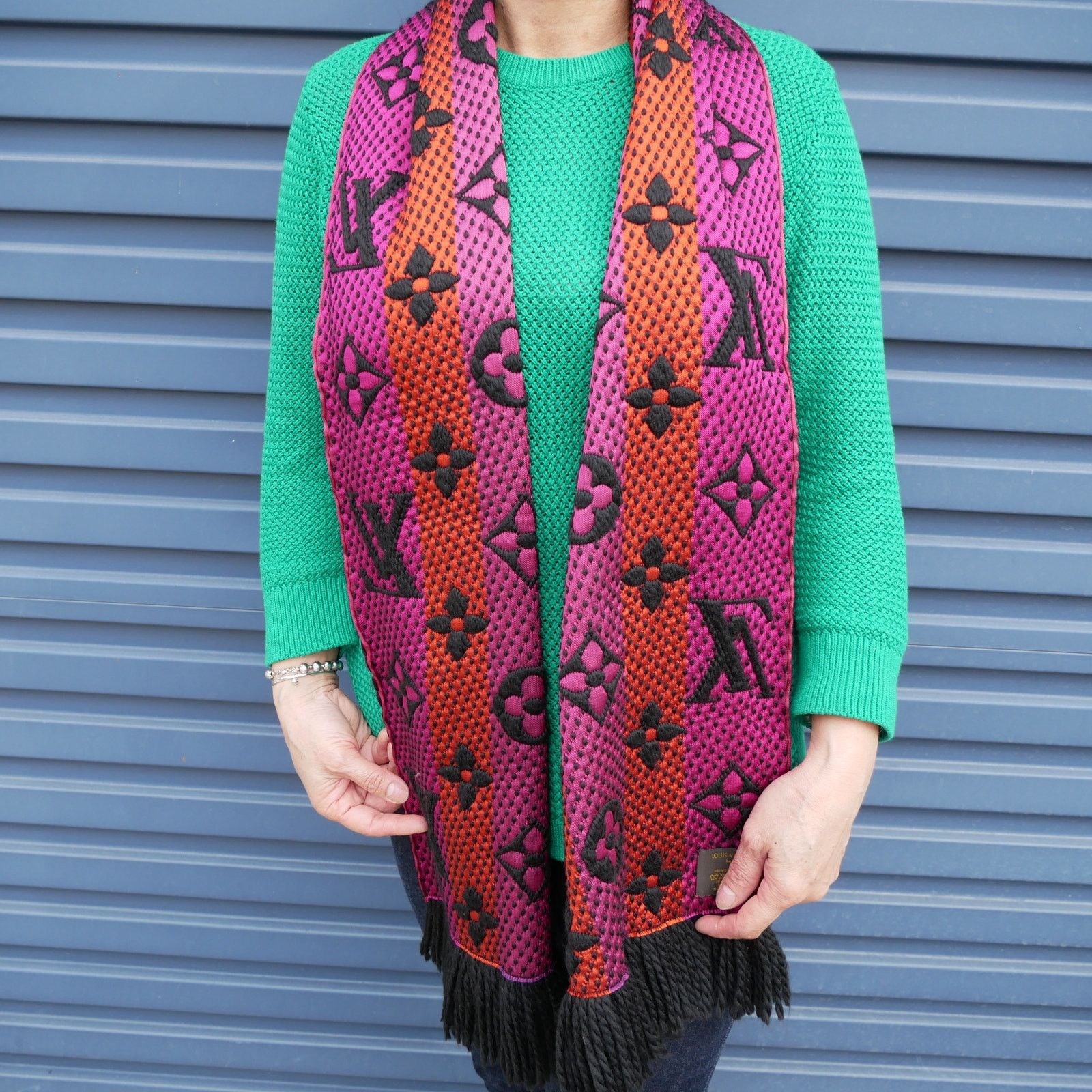 Louis Vuitton Louis Vuitton Multicolor Logomania Scarf Size ONE SIZE - 3 Thumbnail