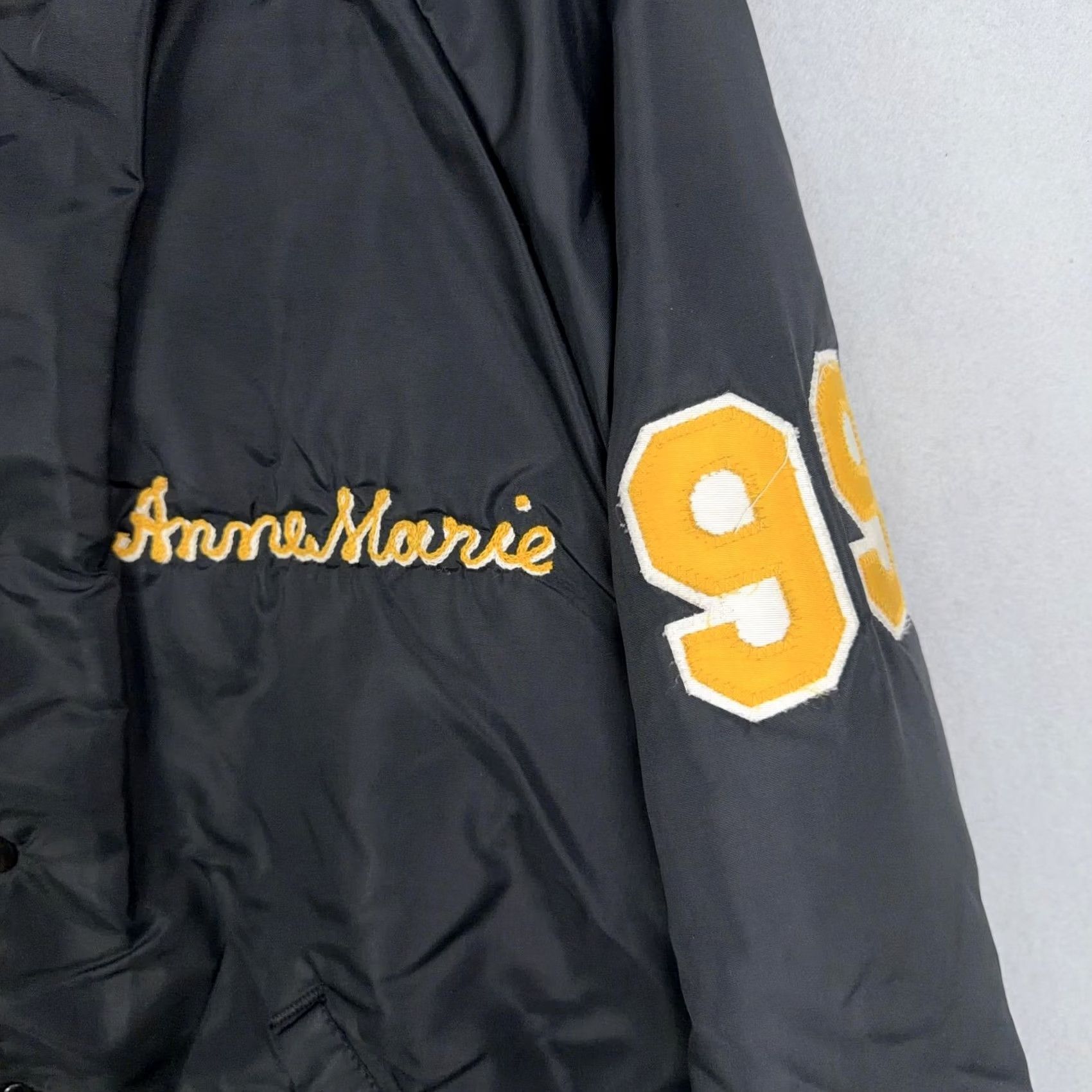 Dunbrooke VINTAGE Dunbrooke Satin Varsity Jacket XL Black Mens 90s L'Anse Creuse North USA Size US XL / EU 56 / 4 - 2 Thumbnail