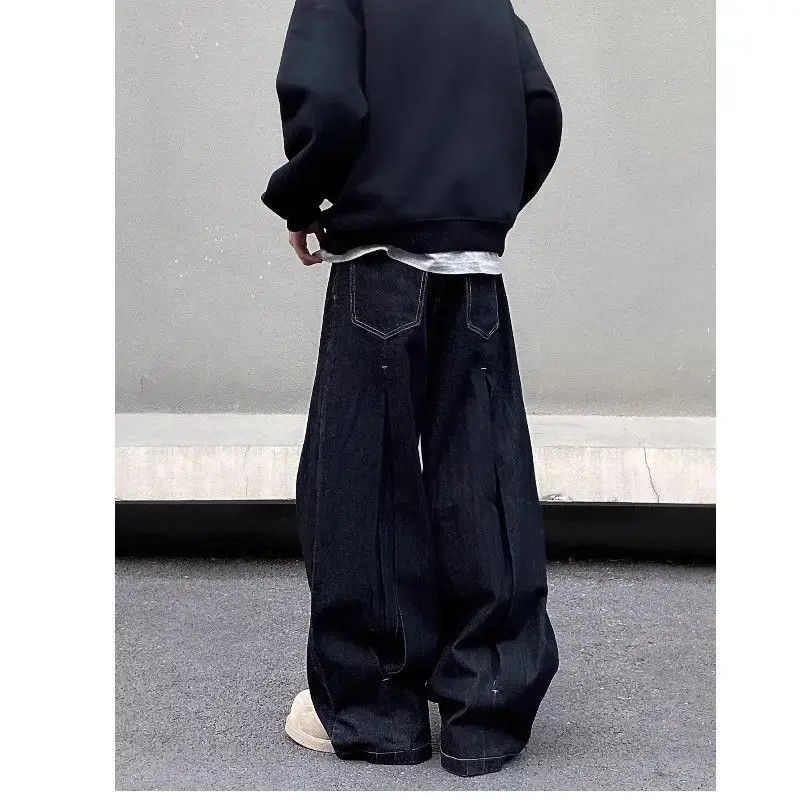 Japanese Brand Retro loose curved knife wide leg jeans Size US 32 / EU 48 - 3 Thumbnail