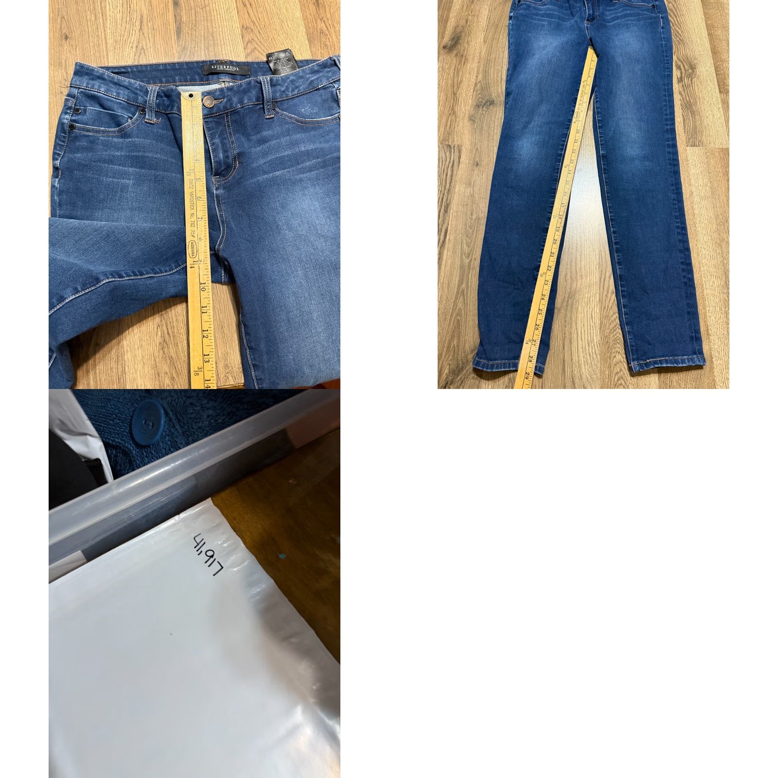 Vintage Liverpool Jeans Women's Size 10 Blue Denim Skinny Mid Rise 5-Pocket Stretch Jeans Size 32" / US 10 / IT 46 - 8 Thumbnail
