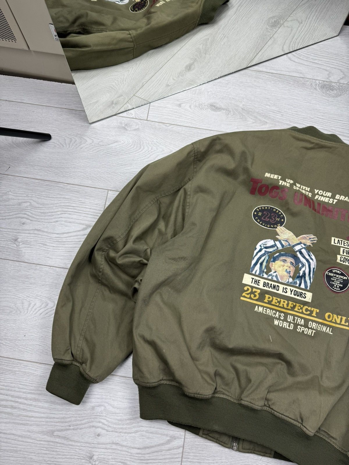 Chevignon × Vintage Chevignon Green Varsity Bomber Embroidered Jacket Size US XXL / EU 58 / 5 - 2 Thumbnail