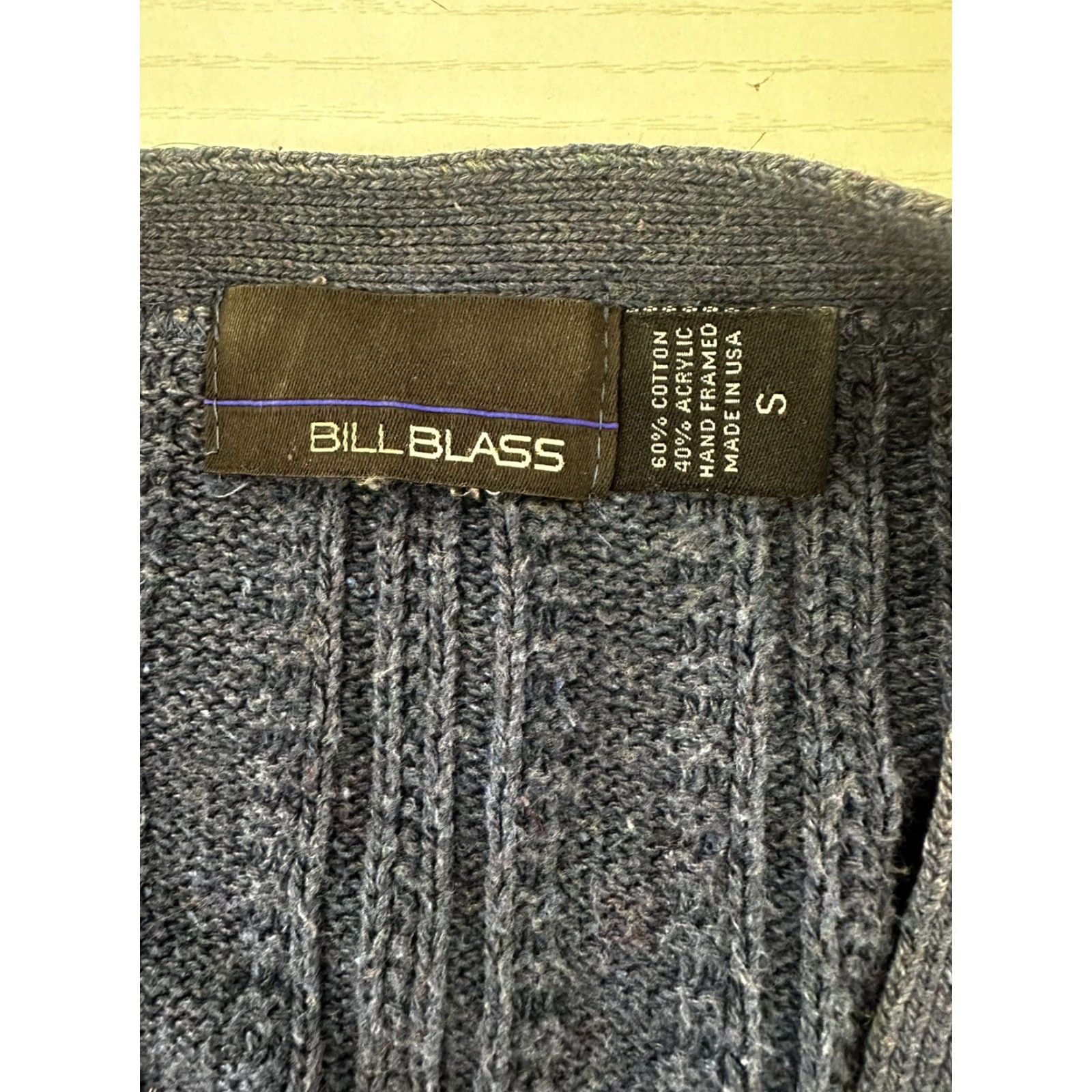 Vintage VINTAGE Fisherman Knit Cardigan Sweater Women’s Small S Blue Solid Cable-Knit Button Down Open Knit Regular Womens Ladies Size S / US 4 / IT 40 - 3 Thumbnail