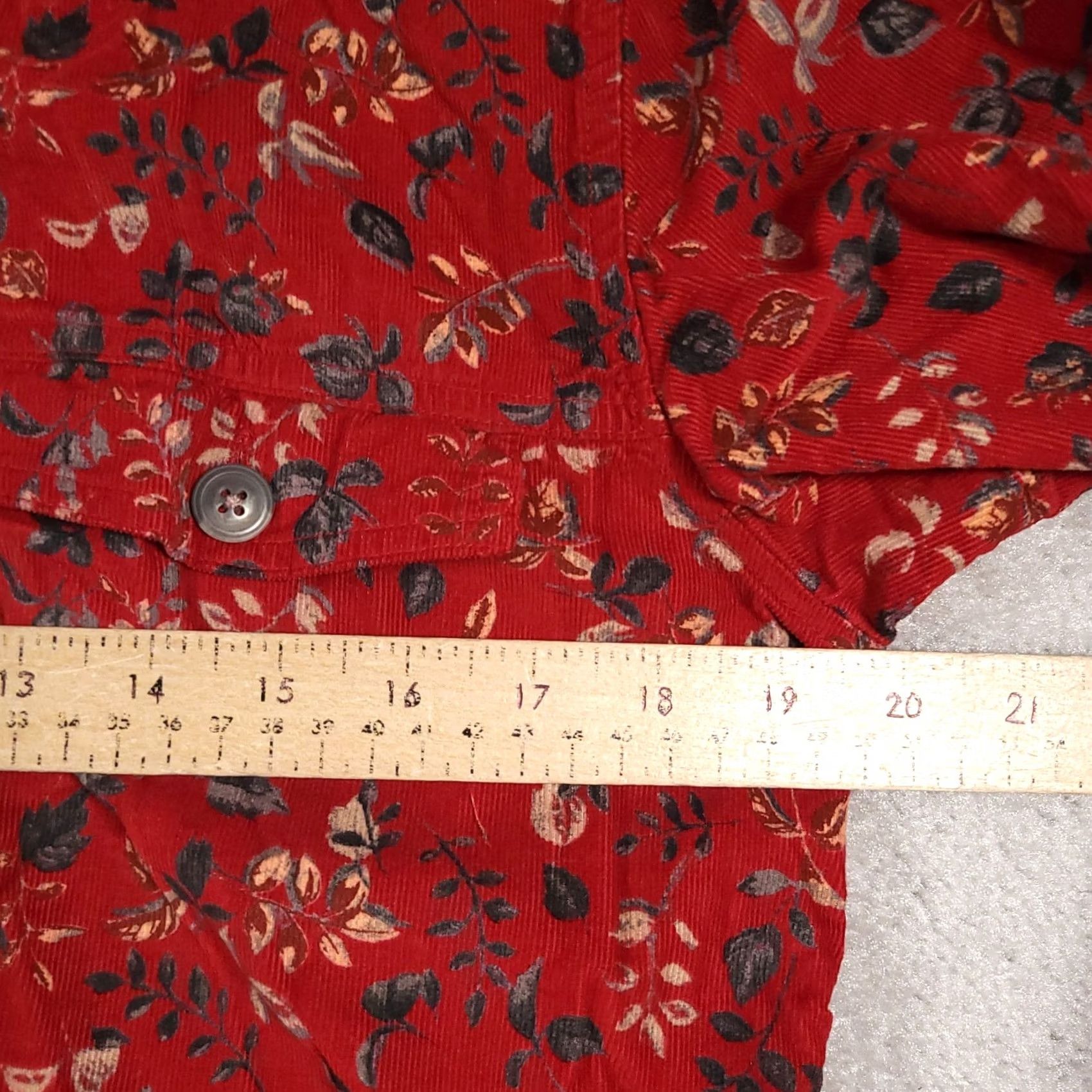 Vintage Christopher & Banks Corduroy Jacket Women’s Small Red Floral Crop Jacket Size S / US 4 / IT 40 - 6 Thumbnail