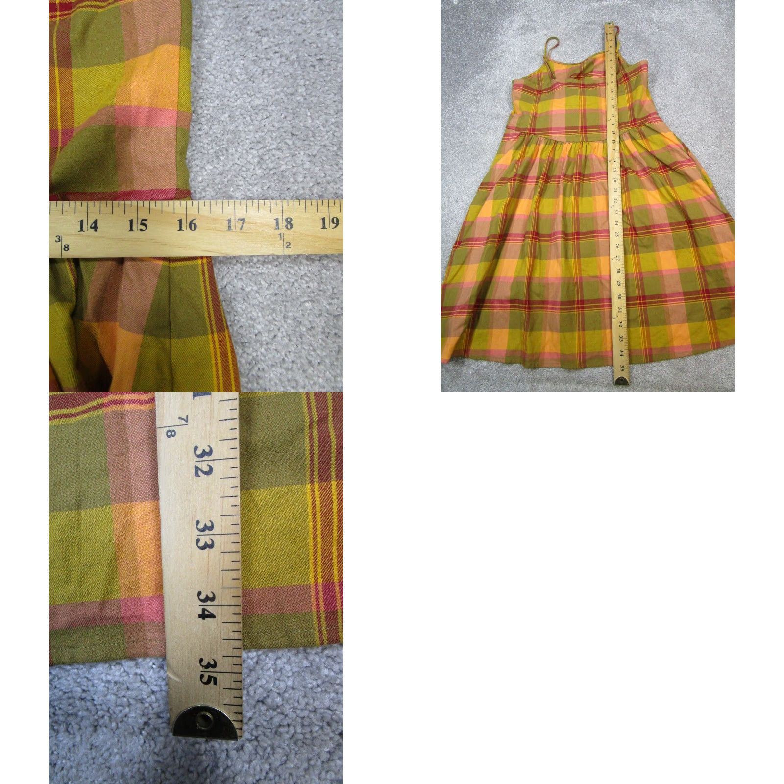 Madewell Madewell Dress Womens XS Green Red Blouson Cotton Plaid Cowl Neck Sleeveless Short Vintage: No Size XS / US 0-2 / IT 36-38 - 8 Thumbnail