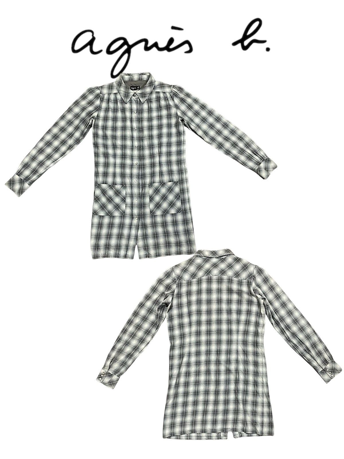 agnes b. Agnes B. Vintage 90s Shadow Plaid Blouse Size M / US 6-8 / IT 42-44 - 24 Thumbnail