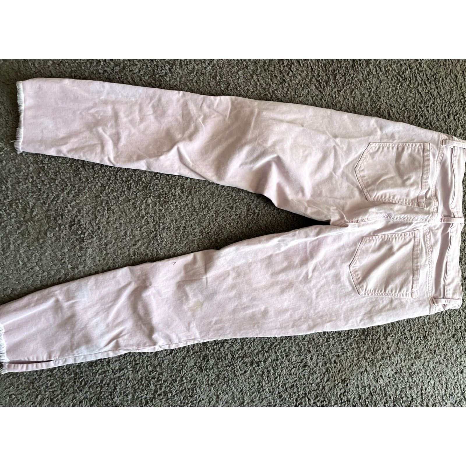 Ann Taylor Ann Taylor Loft Jeans Women 4 Pink Denim 5-Pocket Zipper Button Fringe Skinny Mid Rise Inseam 26 Womens Size 27" / US 4 / IT 40 - 3 Thumbnail
