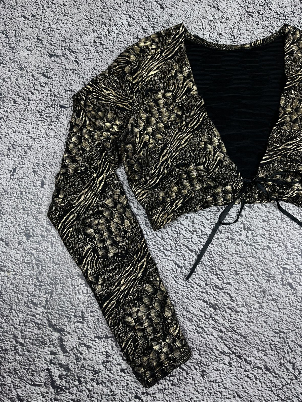 Japanese Brand Vintage Glamour Snake Leopard crop top cardigan size M Size M / US 6-8 / IT 42-44 - 2 Thumbnail