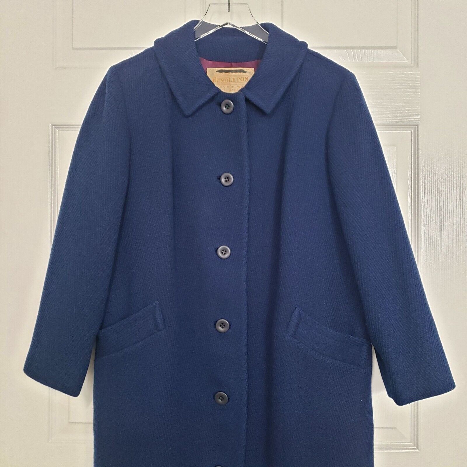 Pendleton Vintage Pendleton Wool Coat Ribbed Button Front Women Size L Size L / US 10 / IT 46 - 2 Thumbnail
