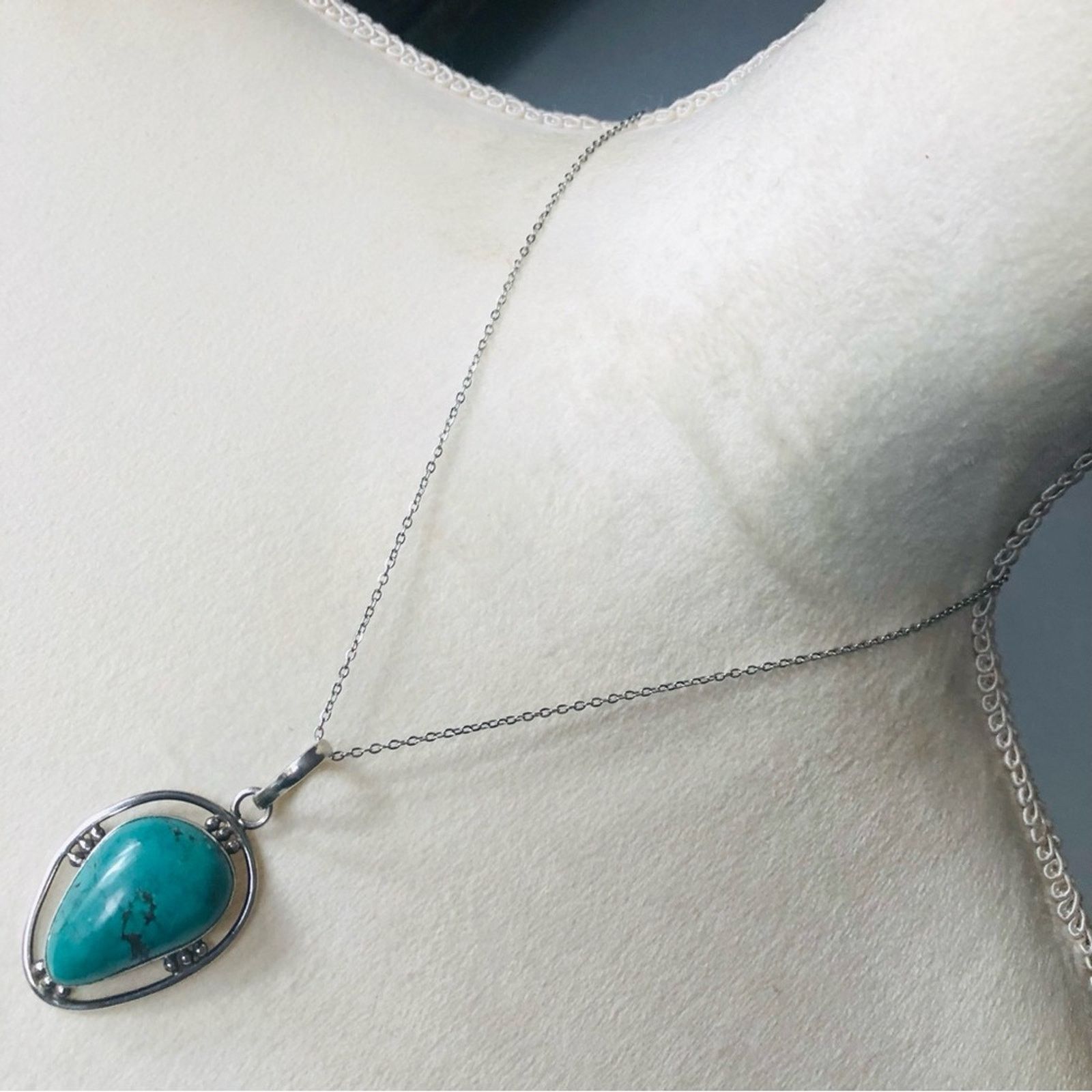 Vintage Vintage Native American Navajo MD 925 turquoise pendant Size ONE SIZE - 10 Thumbnail