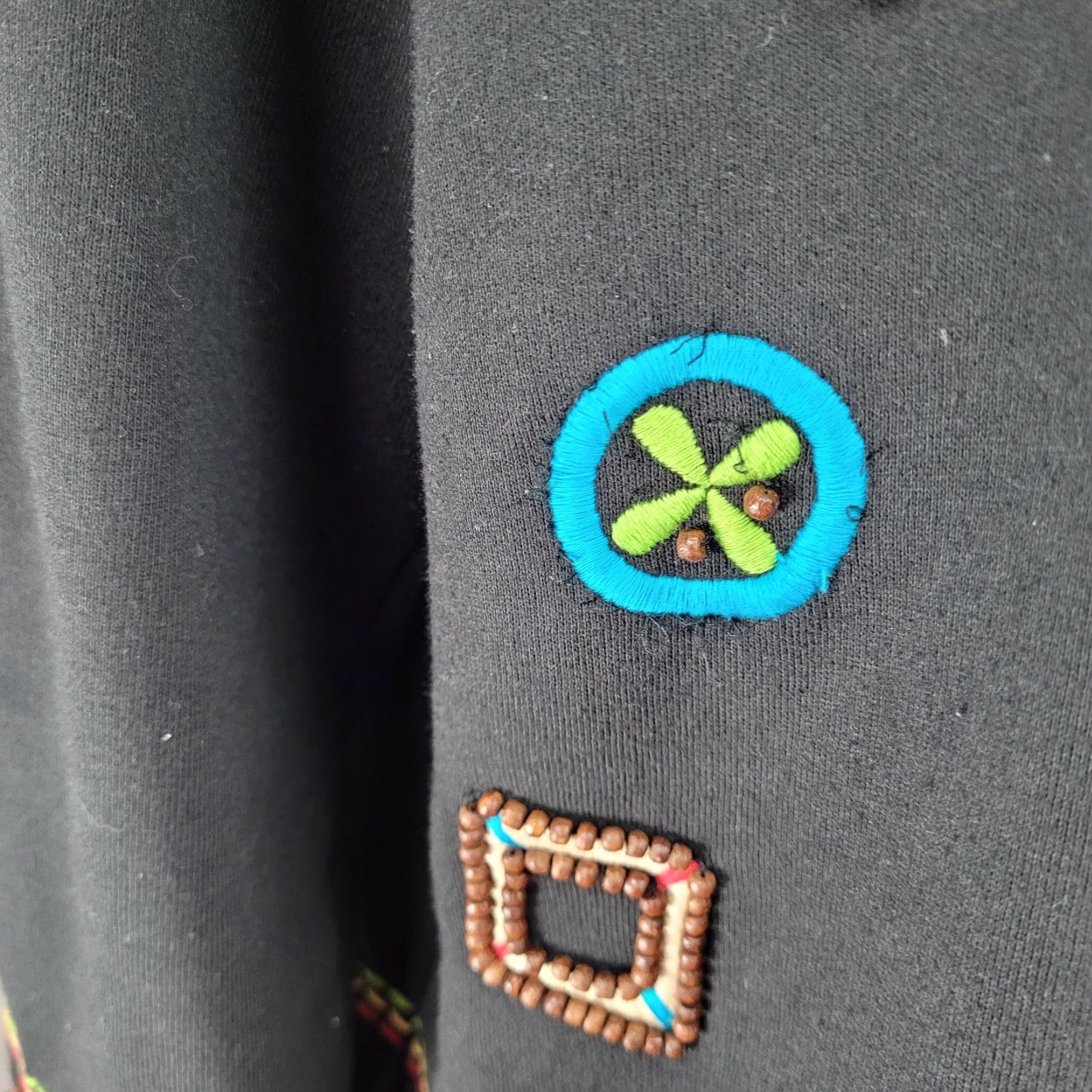 Coldwater Creek Coldwater Creek Jacket Women Medium Black Knit Beaded Embroidered Buttoned Collared Size M / US 6-8 / IT 42-44 - 4 Thumbnail