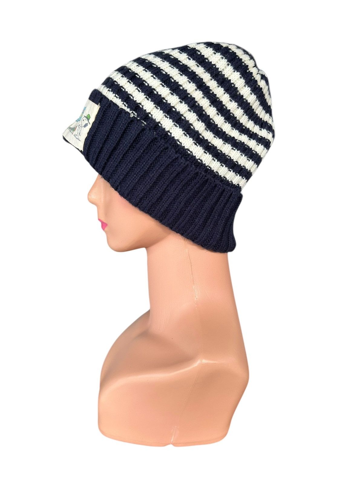 Japanese Brand × Vintage Stripe Snoopy Knitted Beanie Hats Size ONE SIZE - 2 Thumbnail