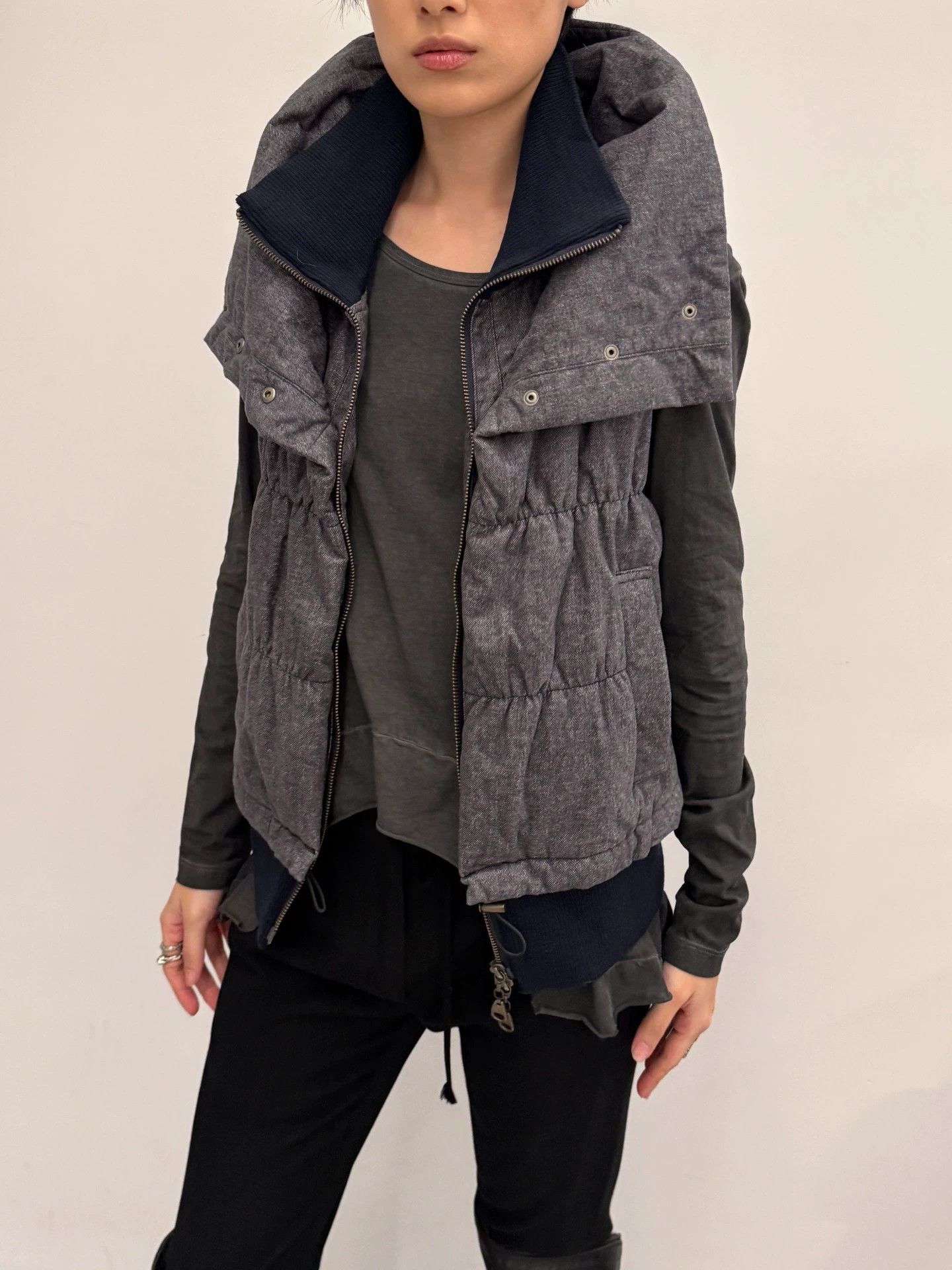 Vintage Japanese Brand Double Collar Double Zipper Padded Vest Size XS / US 0-2 / IT 36-38 - 9 Thumbnail