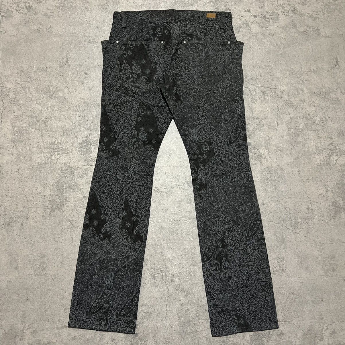 Japanese Brand Nicole Club for Men Paisley Graphic Bootcut Jeans Size US 32 / EU 48 - 6 Thumbnail