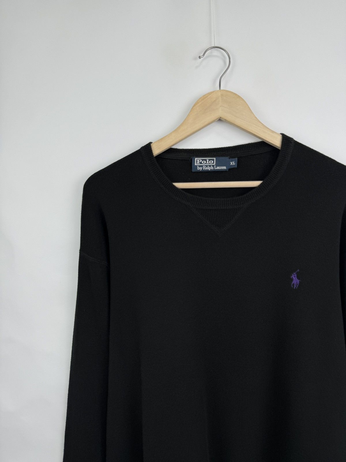 Polo Ralph Lauren 🇺🇸 Vintage 90s Ralph Lauren Purple Logo Knitted Sweater Rare Size US XL / EU 56 / 4 - 2 Thumbnail