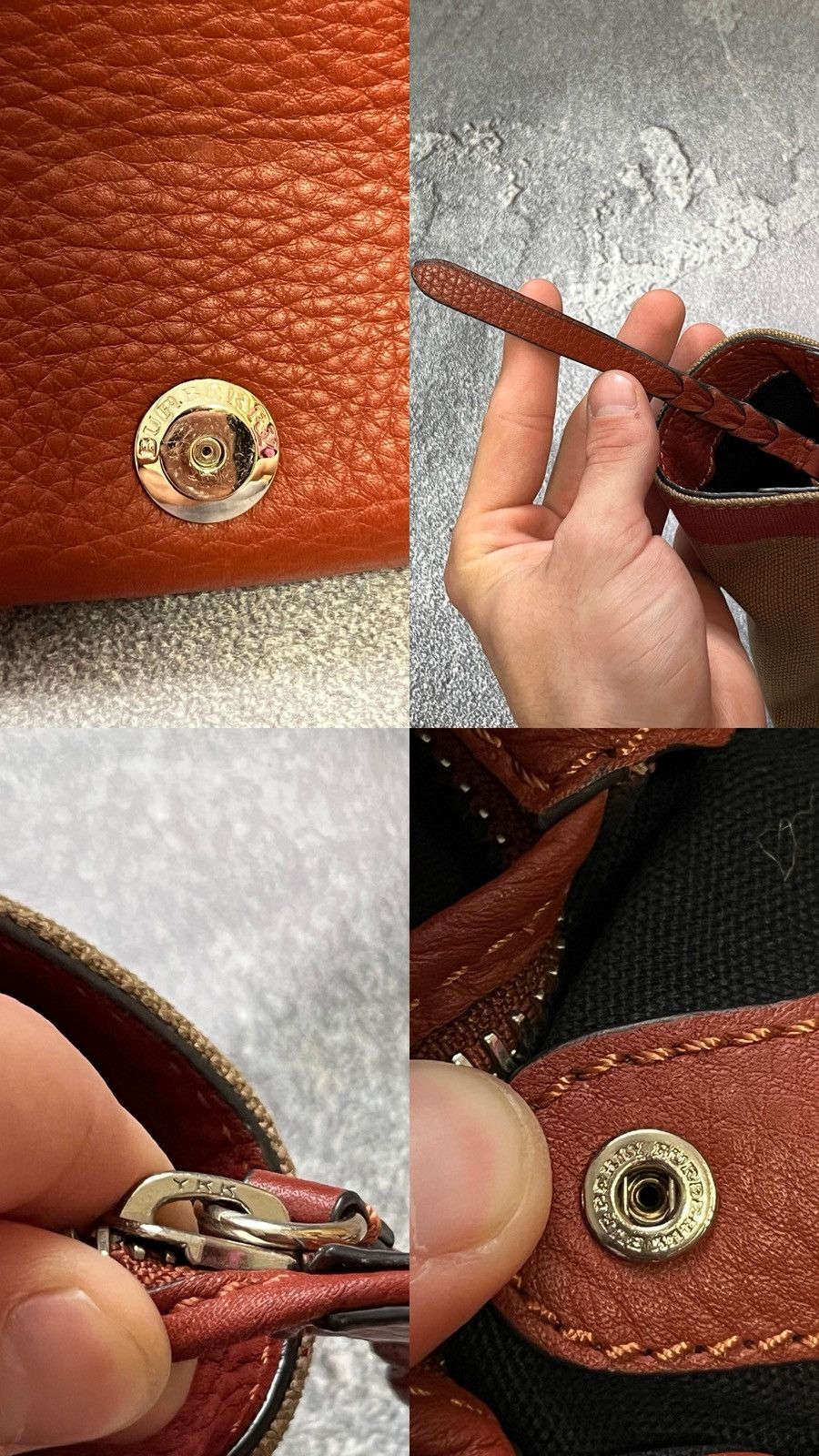 Burberry Burberry Brown Check Canvas/Leather Tote Bag Size ONE SIZE - 8 Thumbnail