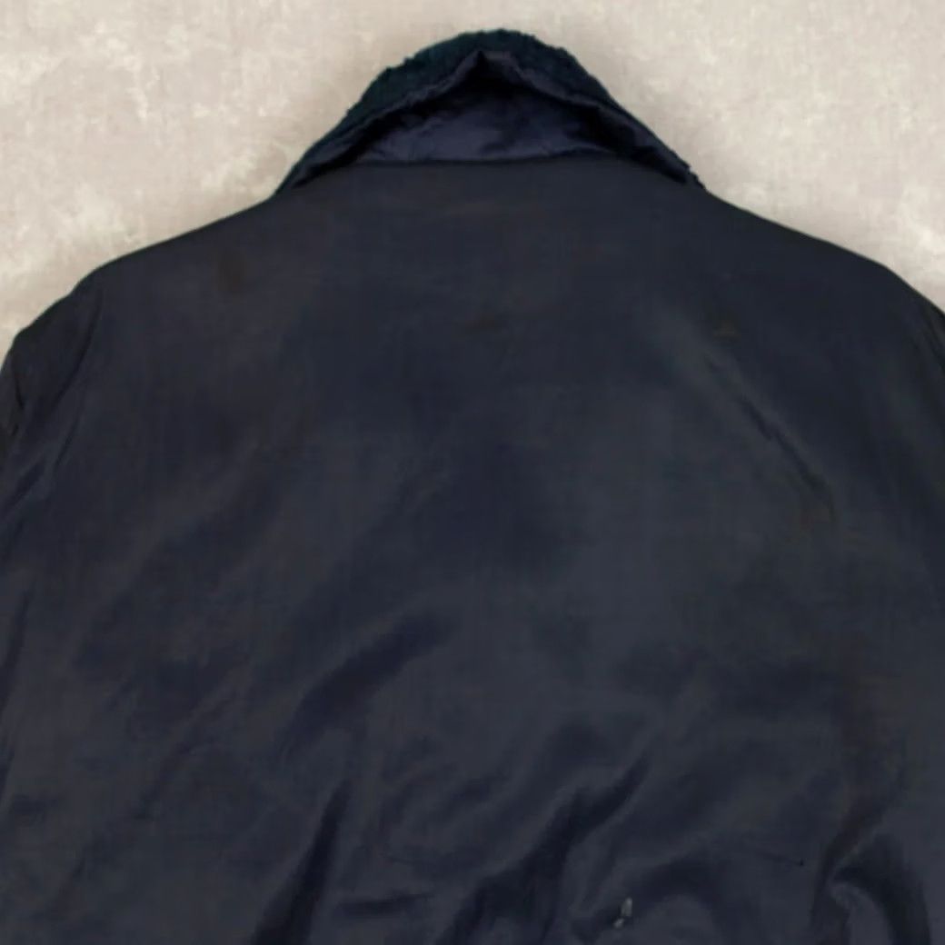 Vintage VINTAGE Sherpa Collared Aircraft Bomber Jacket Navy Blue M Men's Wool? Nylon? (Note: Original includes Nylon shell, Polyester lining) Size US M / EU 48-50 / 2 - 4 Thumbnail
