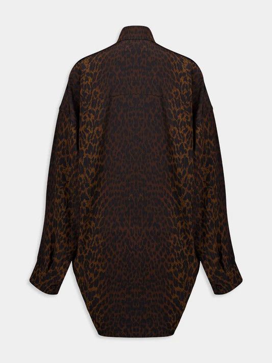 Balenciaga o1tr1nto0526 Cocoon Shirt in Leopard Size XL / US 12-14 / IT 48-50 - 2 Thumbnail