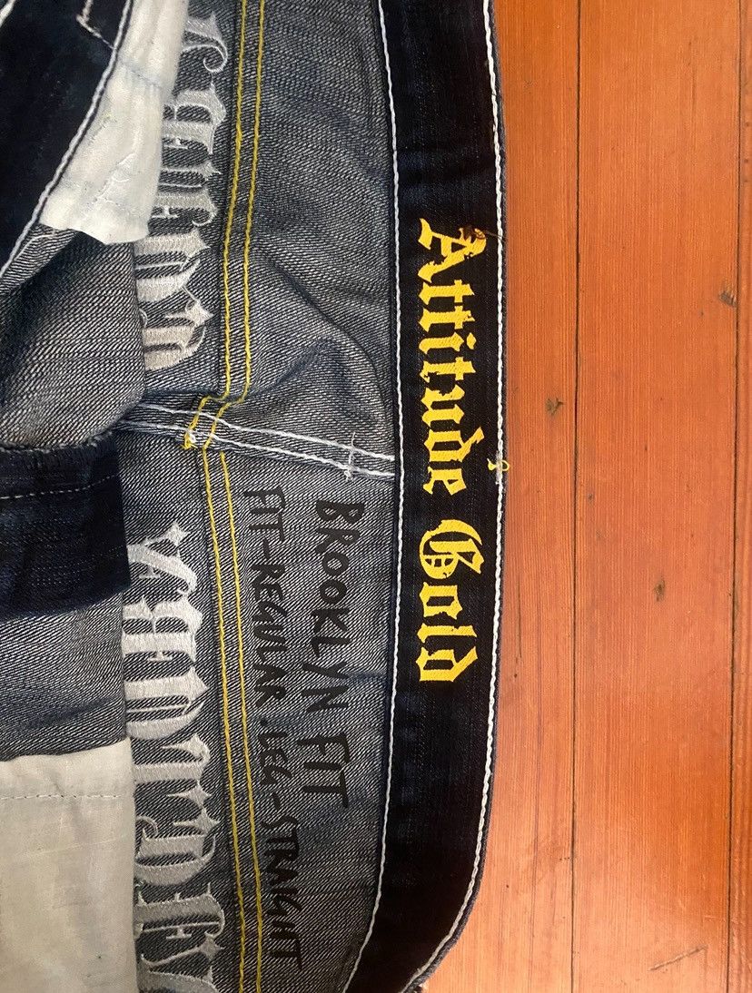 Other × Vintage Attitude Gold Embroidered baggy jeans Size US 40 / EU 56 - 3 Thumbnail