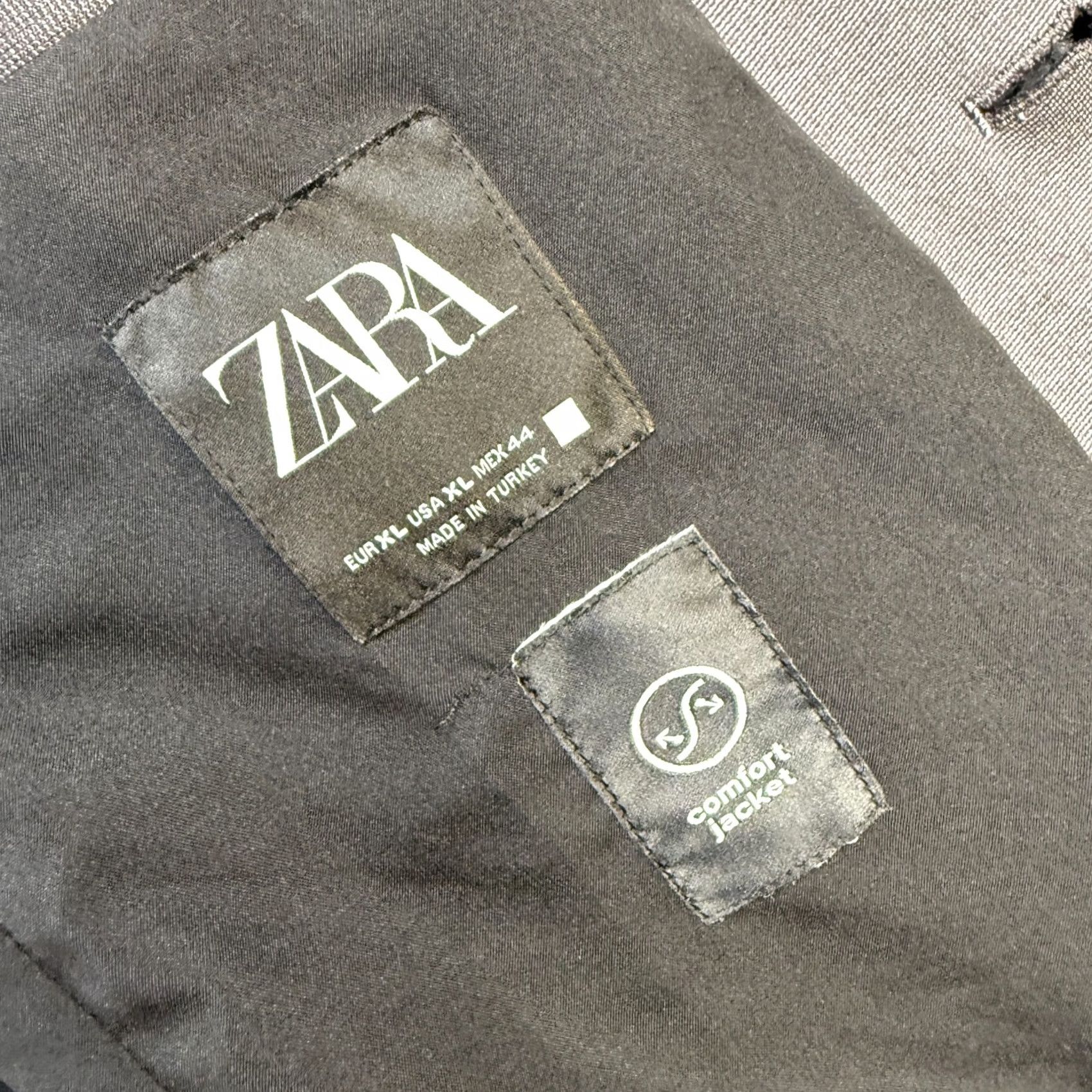 Zara Zara Blazer Mens XL Gray Knit Stretch Notch Lapel Single-Breasted One-Button Two-Button Front Style Athletic Regular Length Jacket Coat Size 46R - 4 Thumbnail