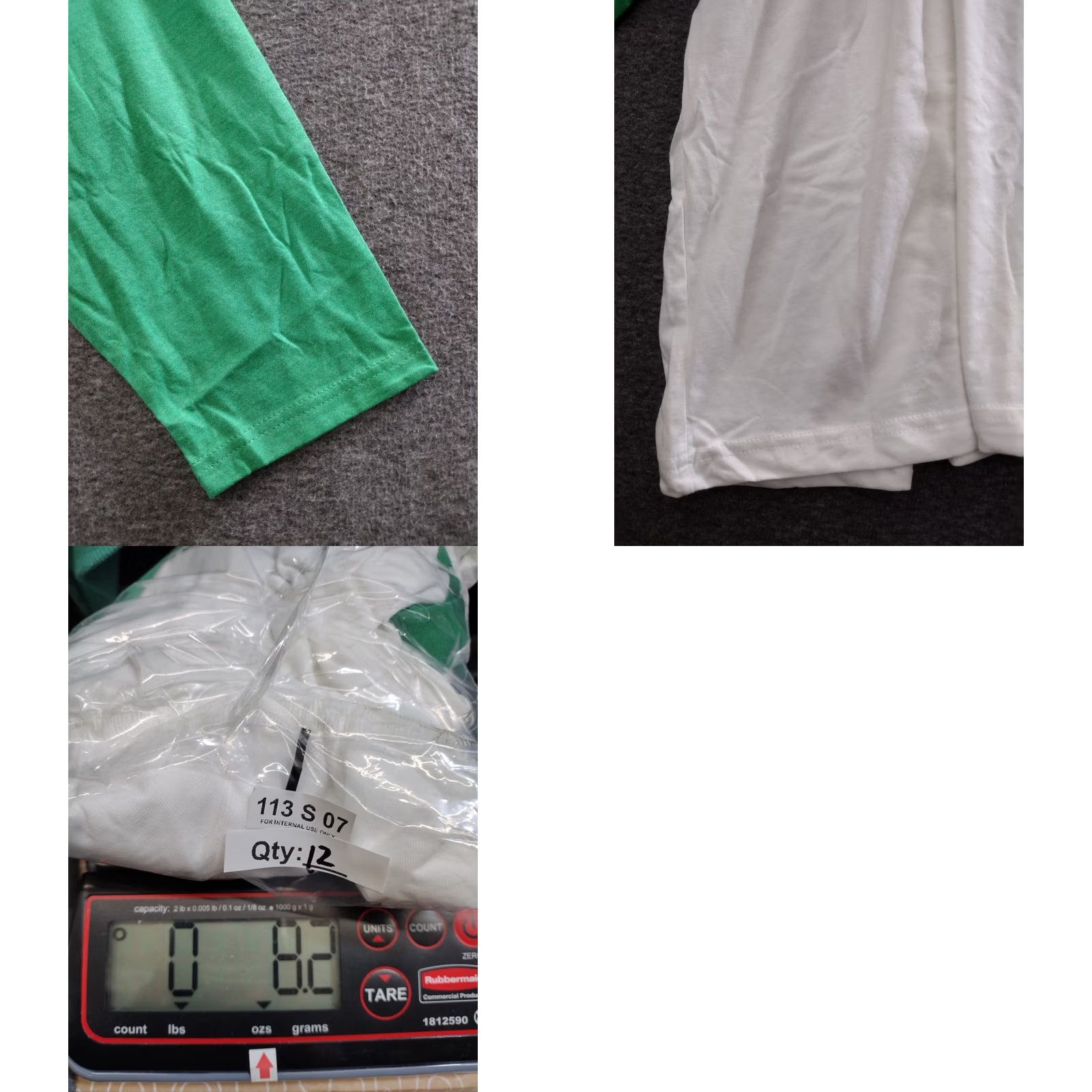 Next Level Next Level T-Shirt Colorblock Raglan 3/4 Sleeve 3XL Green/White Unisex Adults 80s Crew Neck Polyester Blend Size US XXL / EU 58 / 5 - 8 Thumbnail