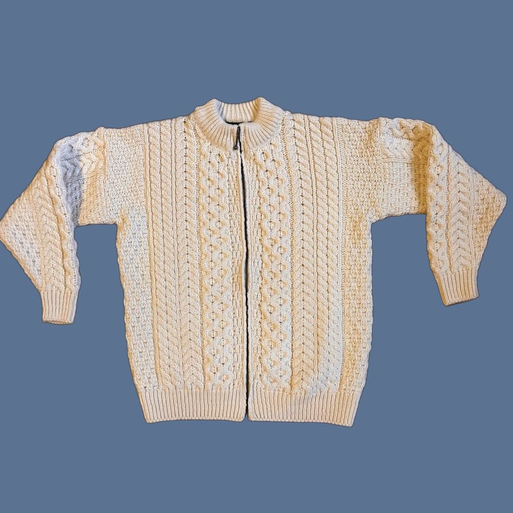 Vintage VINTAGE Carraig Donn Cable Knit Full Zip Cardigan Sweater Women’s XL White Size M / US 6-8 / IT 42-44 - 1 Thumbnail