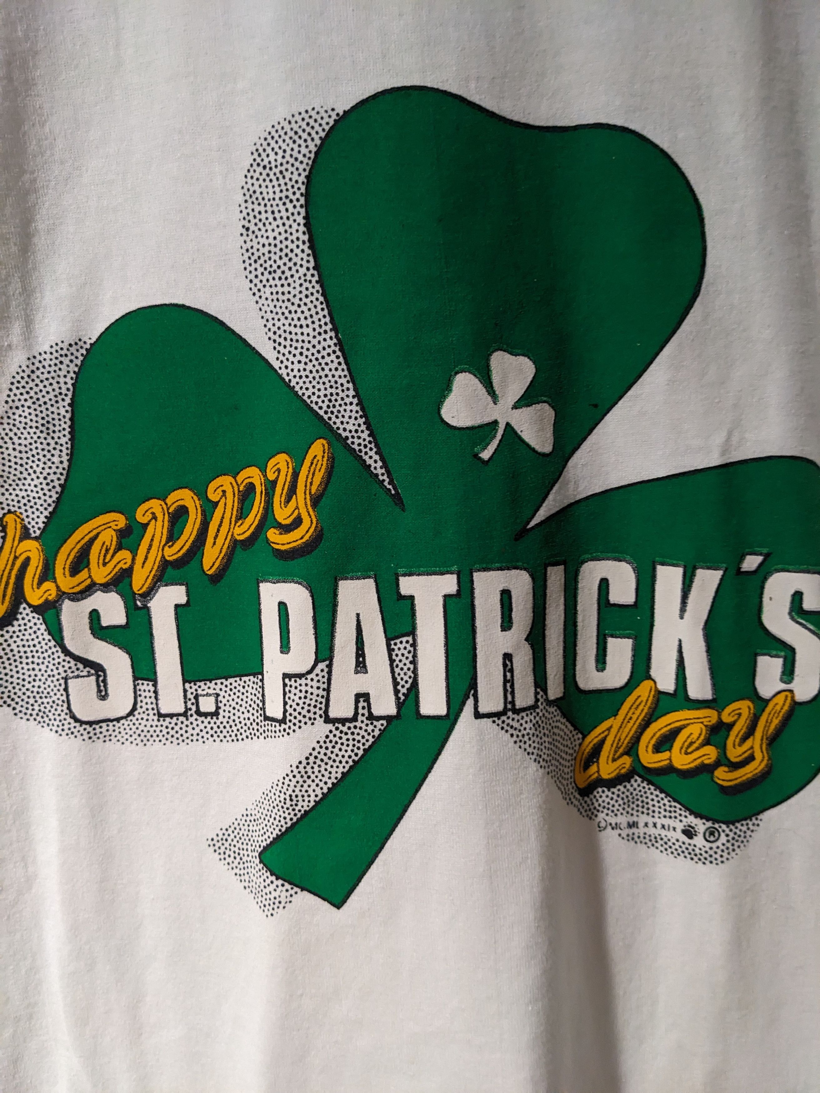 Vintage Vintage 90s Happy St. Patrick's Day Clover Large T-Shirt Size US L / EU 52-54 / 3 - 2 Thumbnail