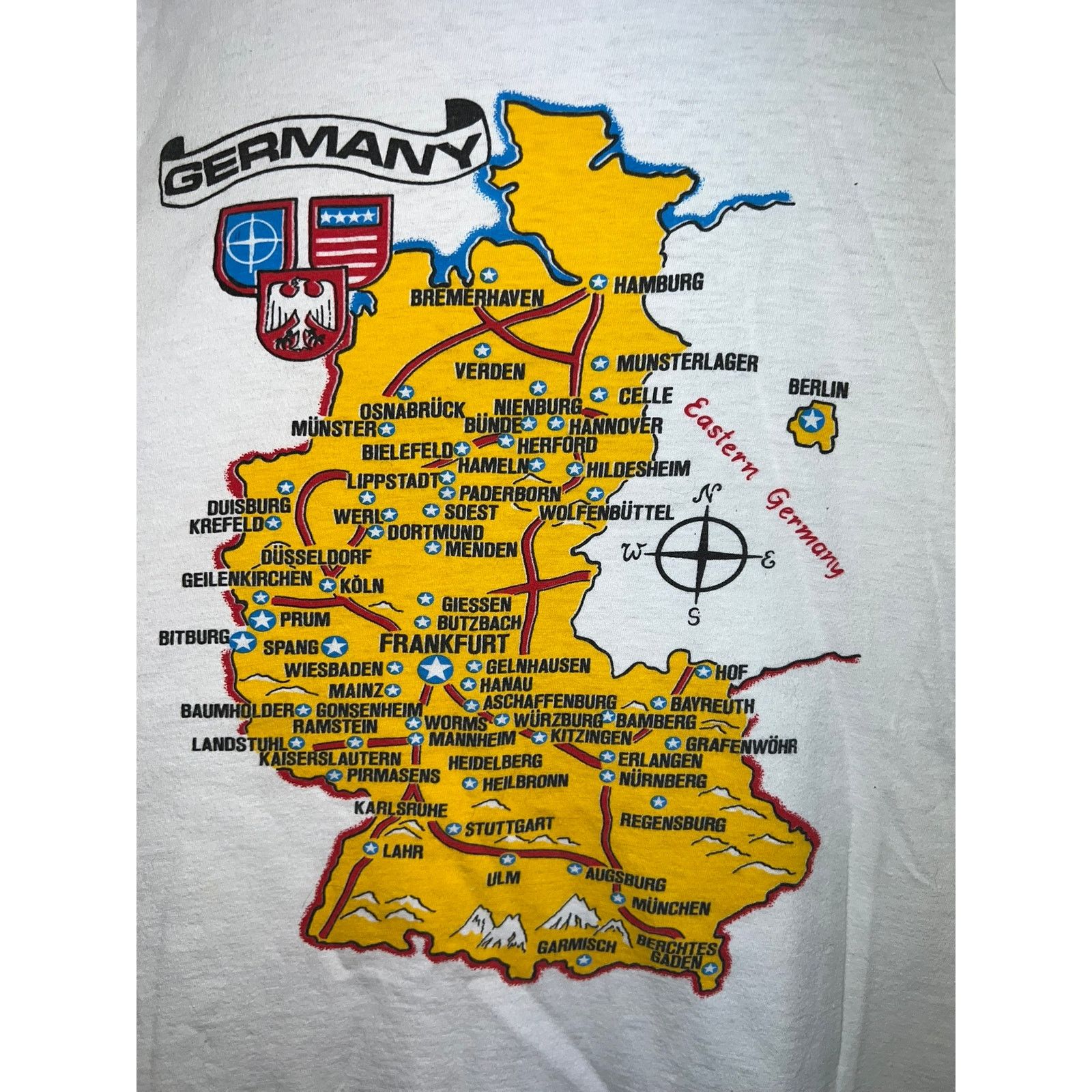 Vintage Vintage Germany Map Shirt Destination City Tee 80s 90s VTG L Size US L / EU 52-54 / 3 - 2 Thumbnail