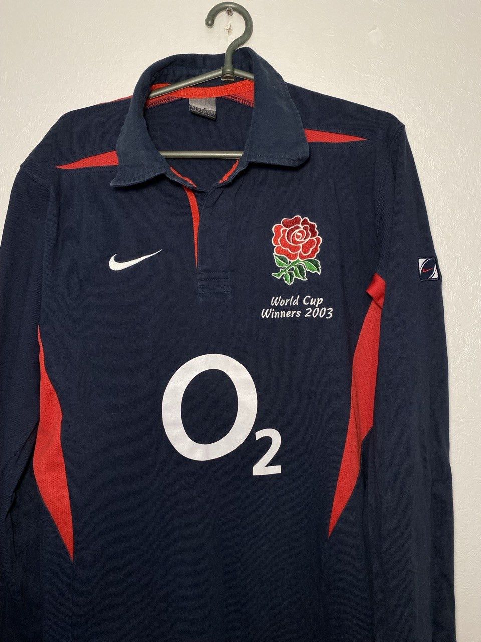 Nike × Vintage Nike O2 Long Sleeve Shirt England Rugby Polo Jersey Size L Size US L / EU 52-54 / 3 - 2 Thumbnail