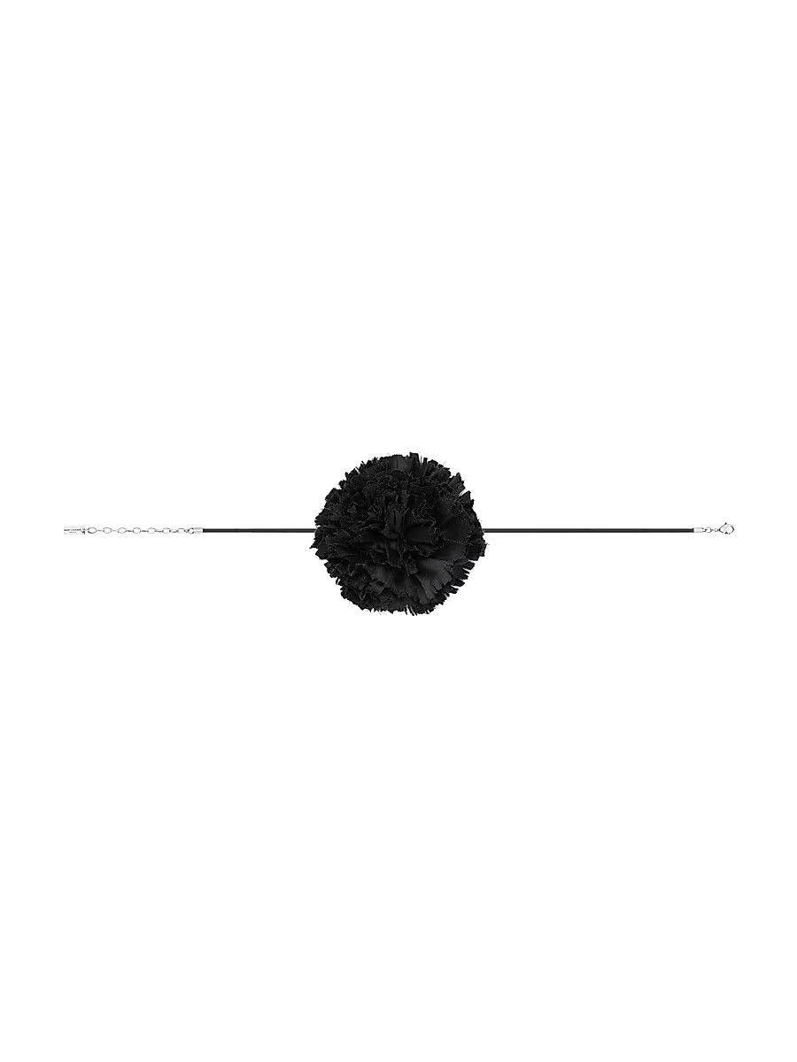 Saint Laurent Paris oc11z0126 778734 Size: OS / Flower Necklace in Silk Satin Size ONE SIZE - 2 Thumbnail